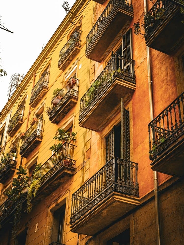 Ochre Balconies of Barcelona