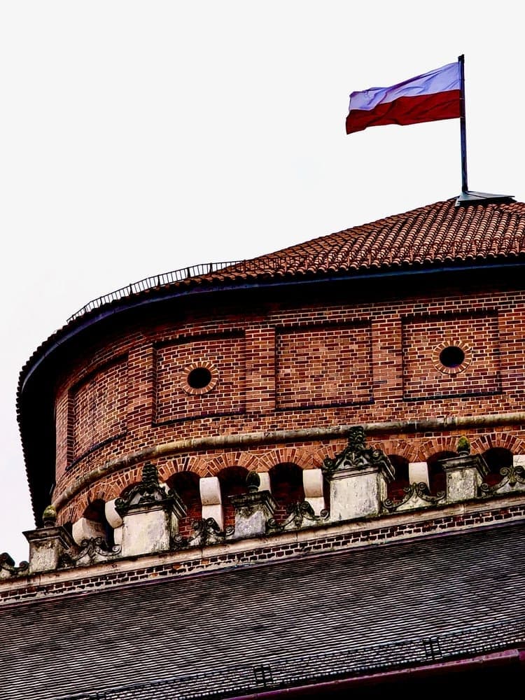 Polish Flag Over Wawel