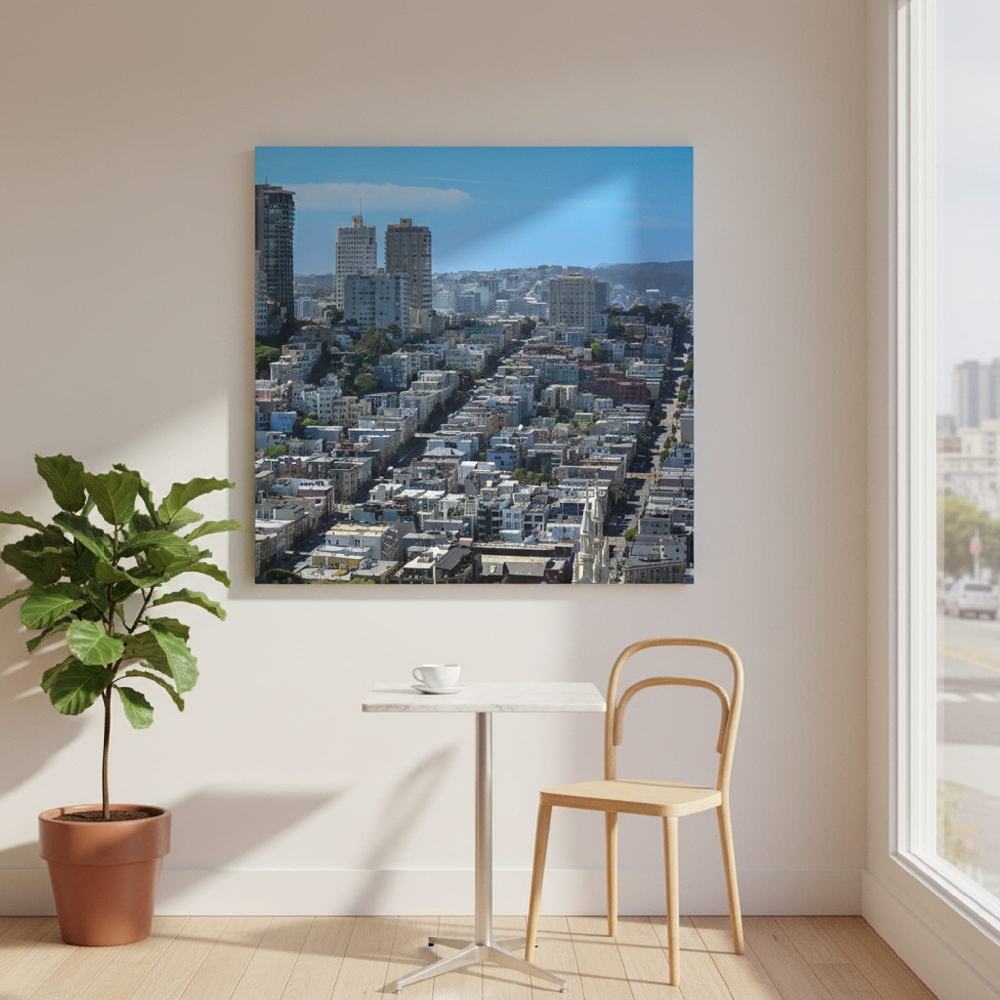 San Francisco Hills shown as a canvas print in a styled interior, view 2 of 3