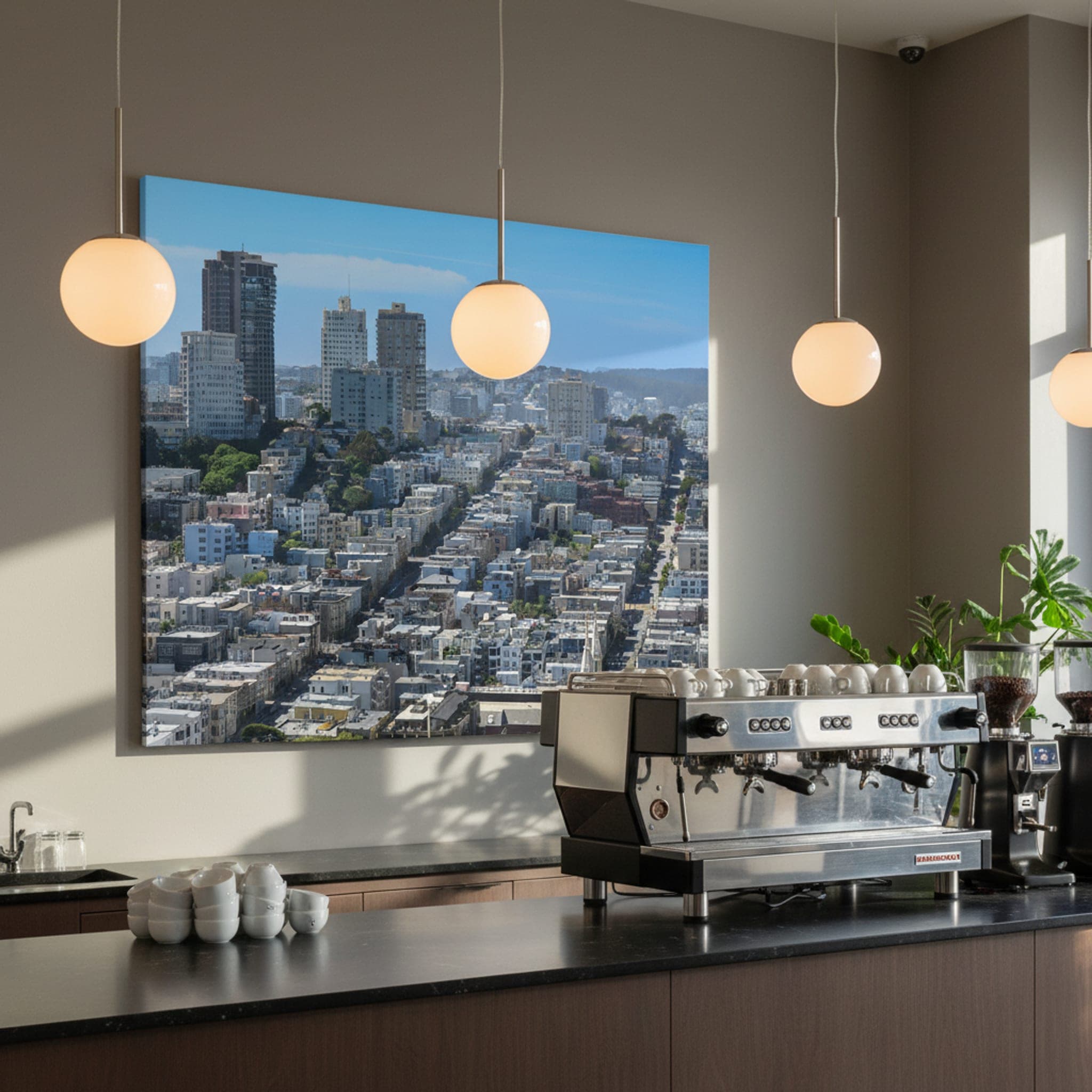 San Francisco Hills shown as a canvas print in a styled interior, view 3 of 3