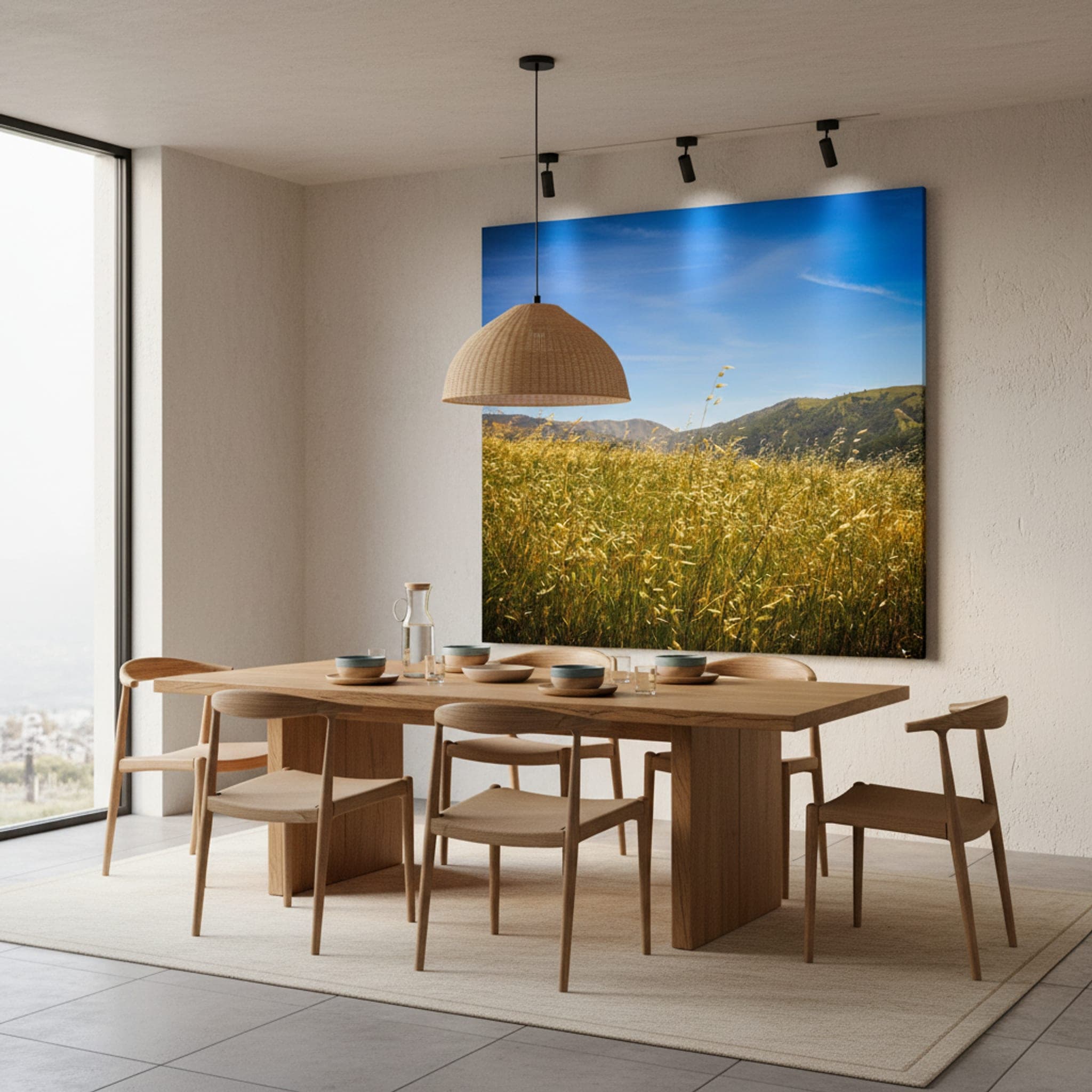 Golden Grasslands of Sunol shown as a canvas print in a styled interior, view 2 of 3