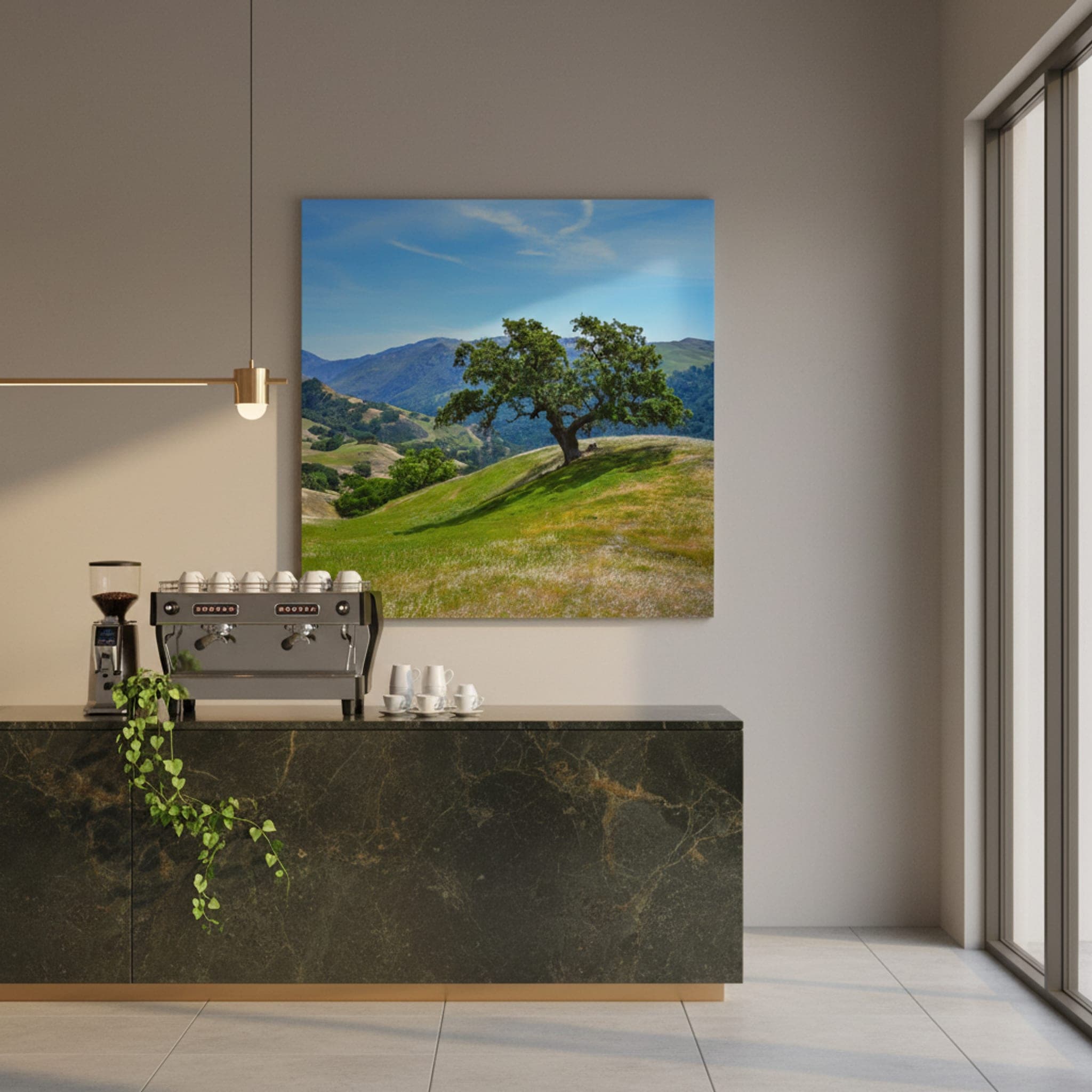Oak on the Rolling Hills shown as a canvas print in a styled interior, view 3 of 3