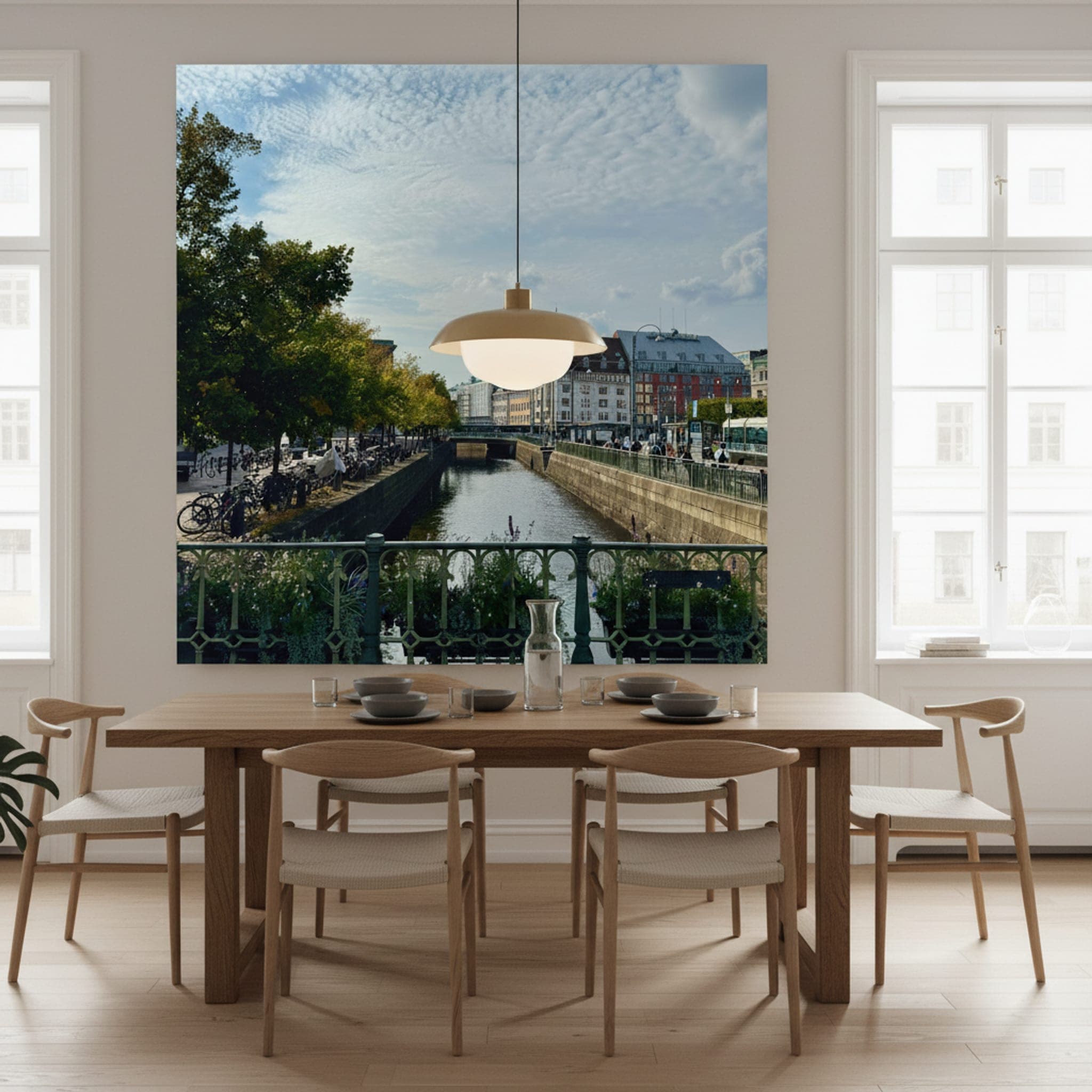 Göteborg Canal Dreams shown as a canvas print in a styled interior, view 3 of 3