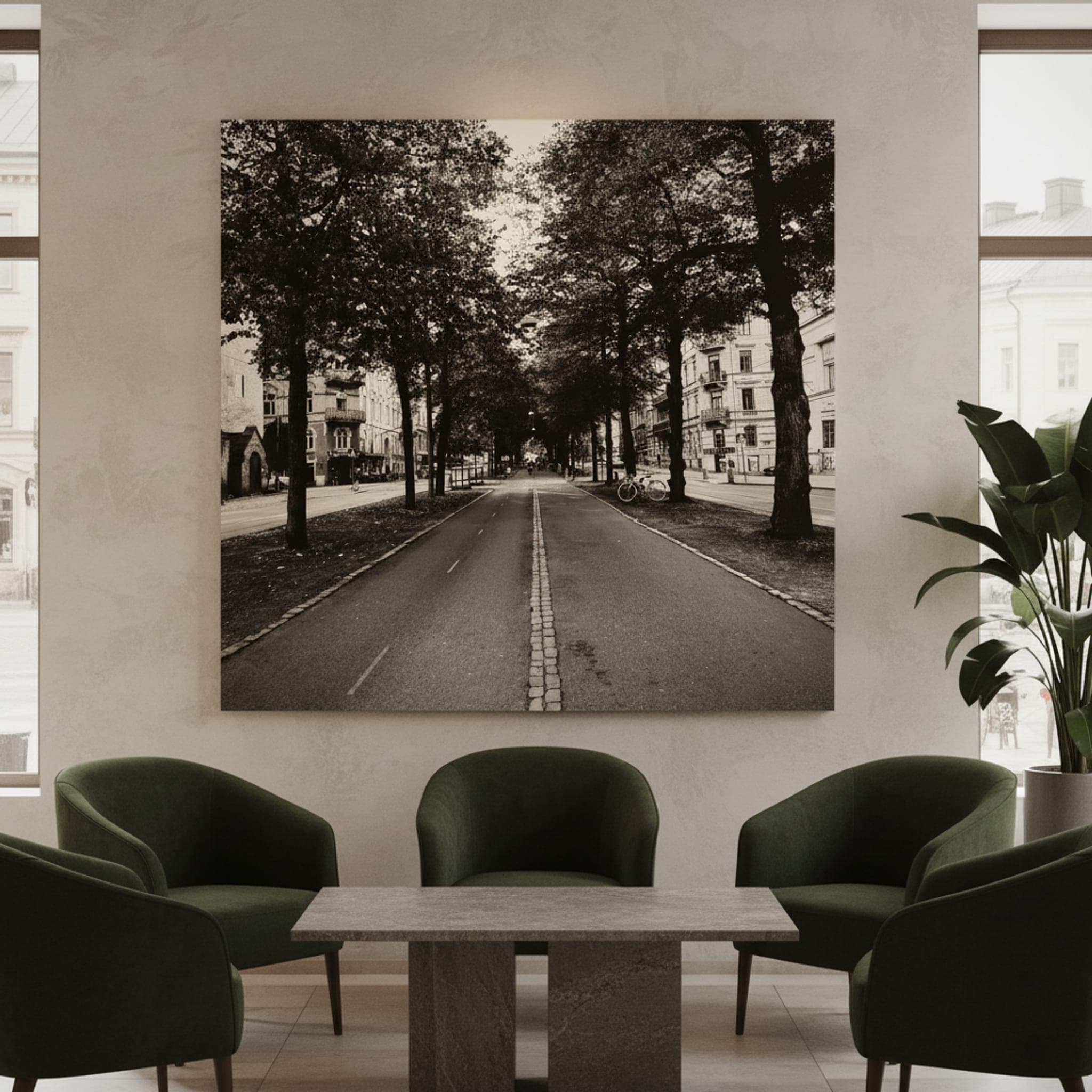 Avenue of Shadows shown as a canvas print in a styled interior, view 1 of 3