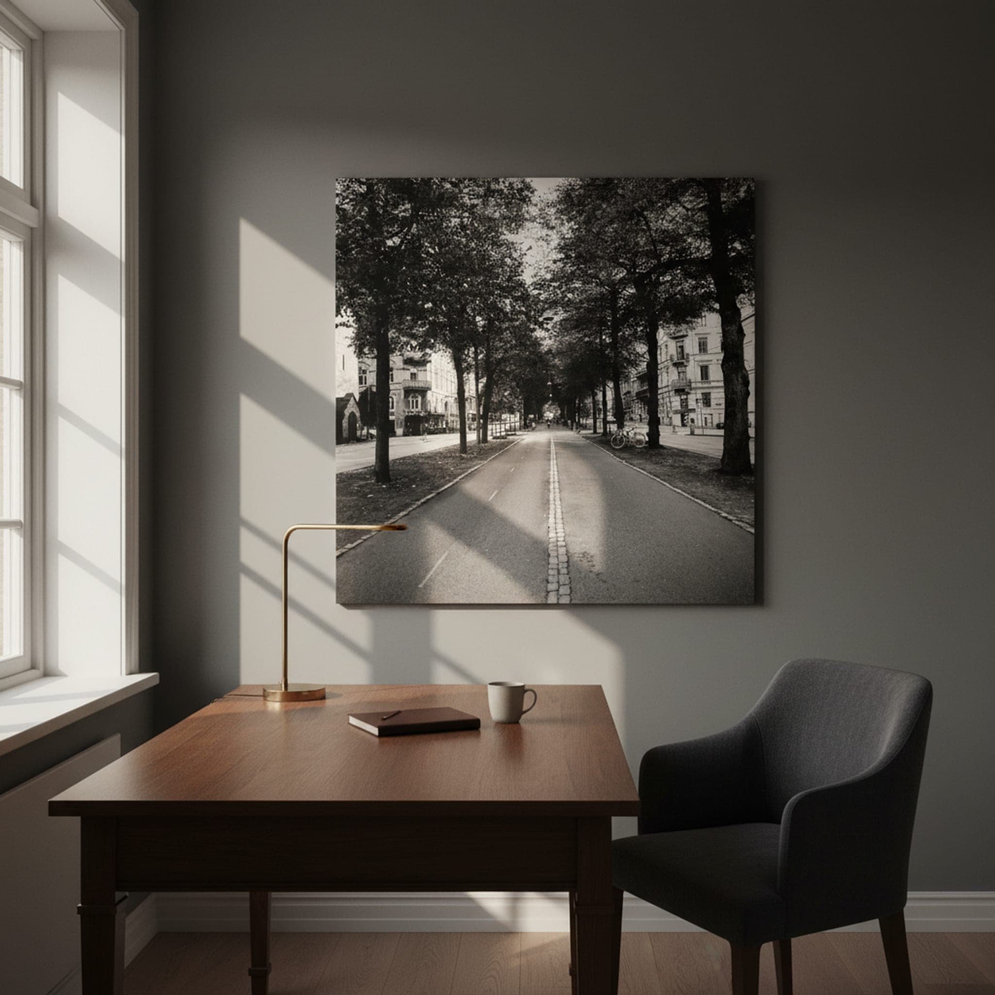 Avenue of Shadows shown as a canvas print in a styled interior, view 2 of 3