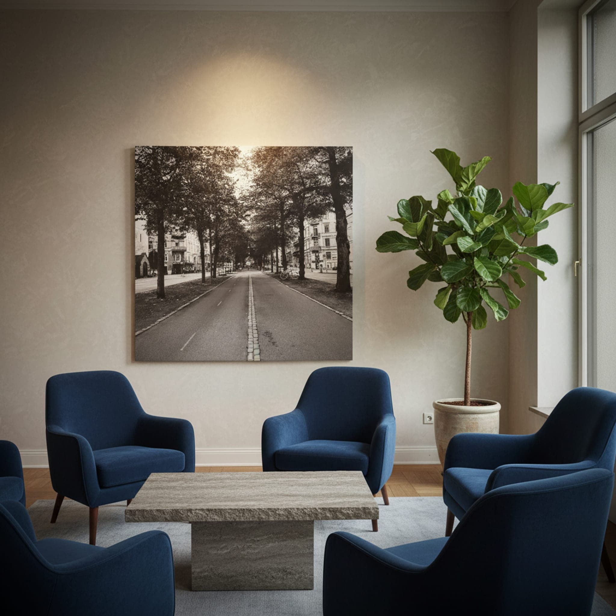 Avenue of Shadows shown as a canvas print in a styled interior, view 3 of 3