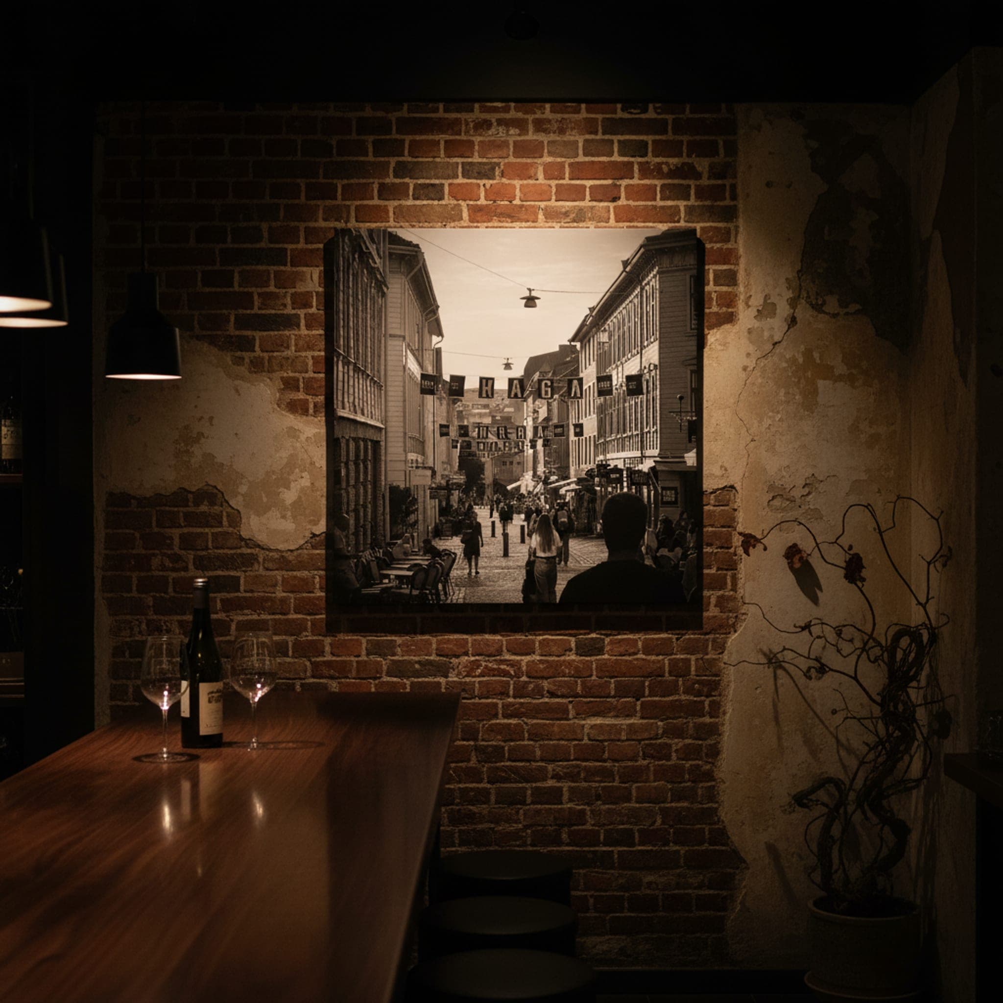 Haga's Historic Echo shown as a canvas print in a styled interior, view 3 of 3