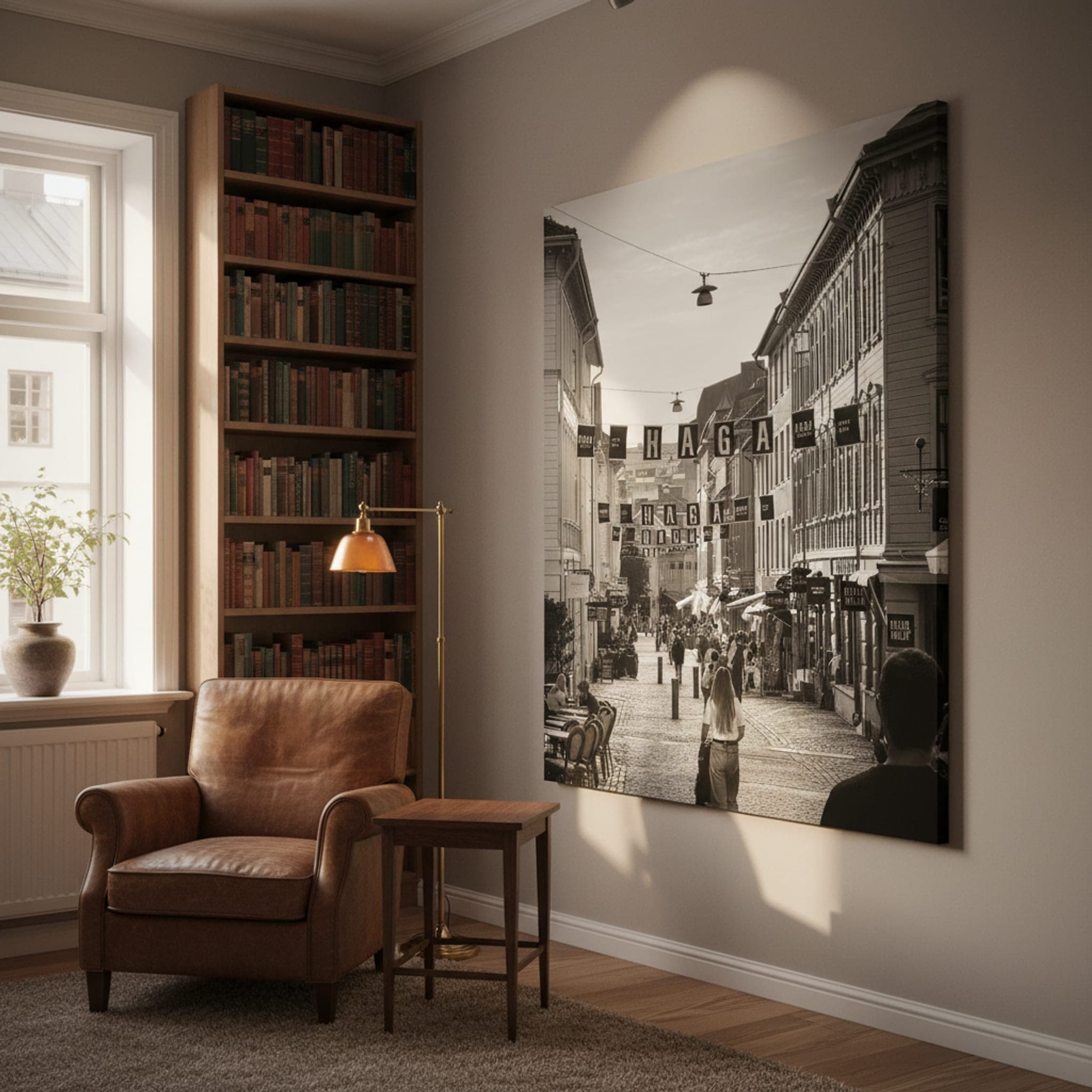 Haga's Historic Echo shown as a canvas print in a styled interior, view 2 of 3