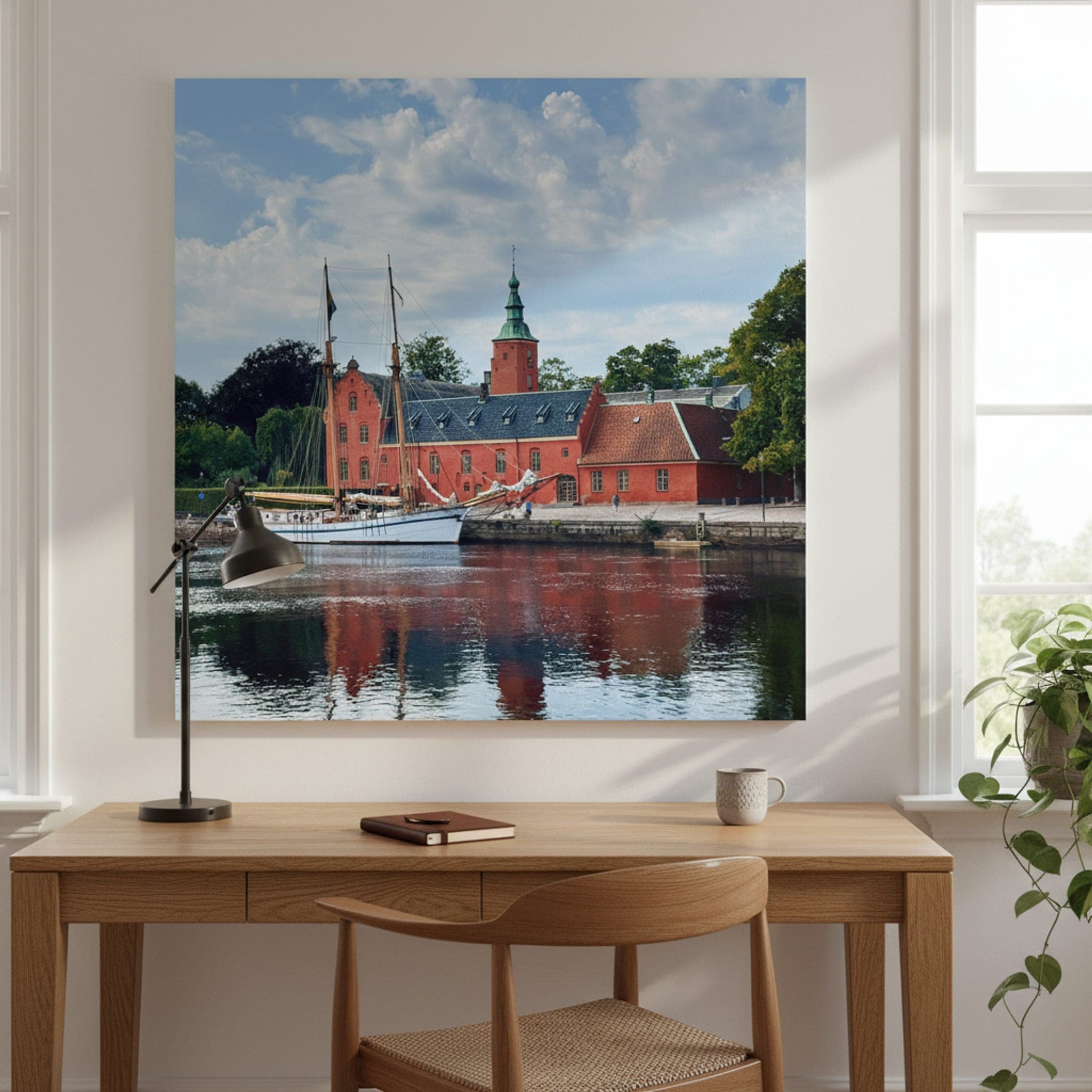 Red Quay Sail shown as a canvas print in a styled interior, view 3 of 3