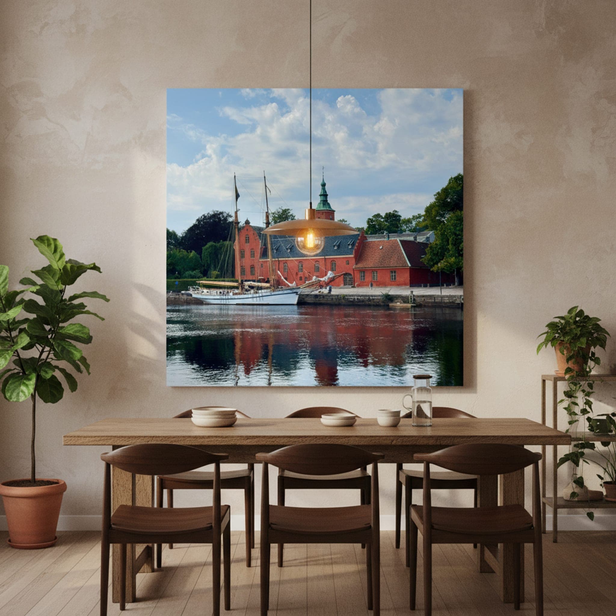 Red Quay Sail shown as a canvas print in a styled interior, view 2 of 3