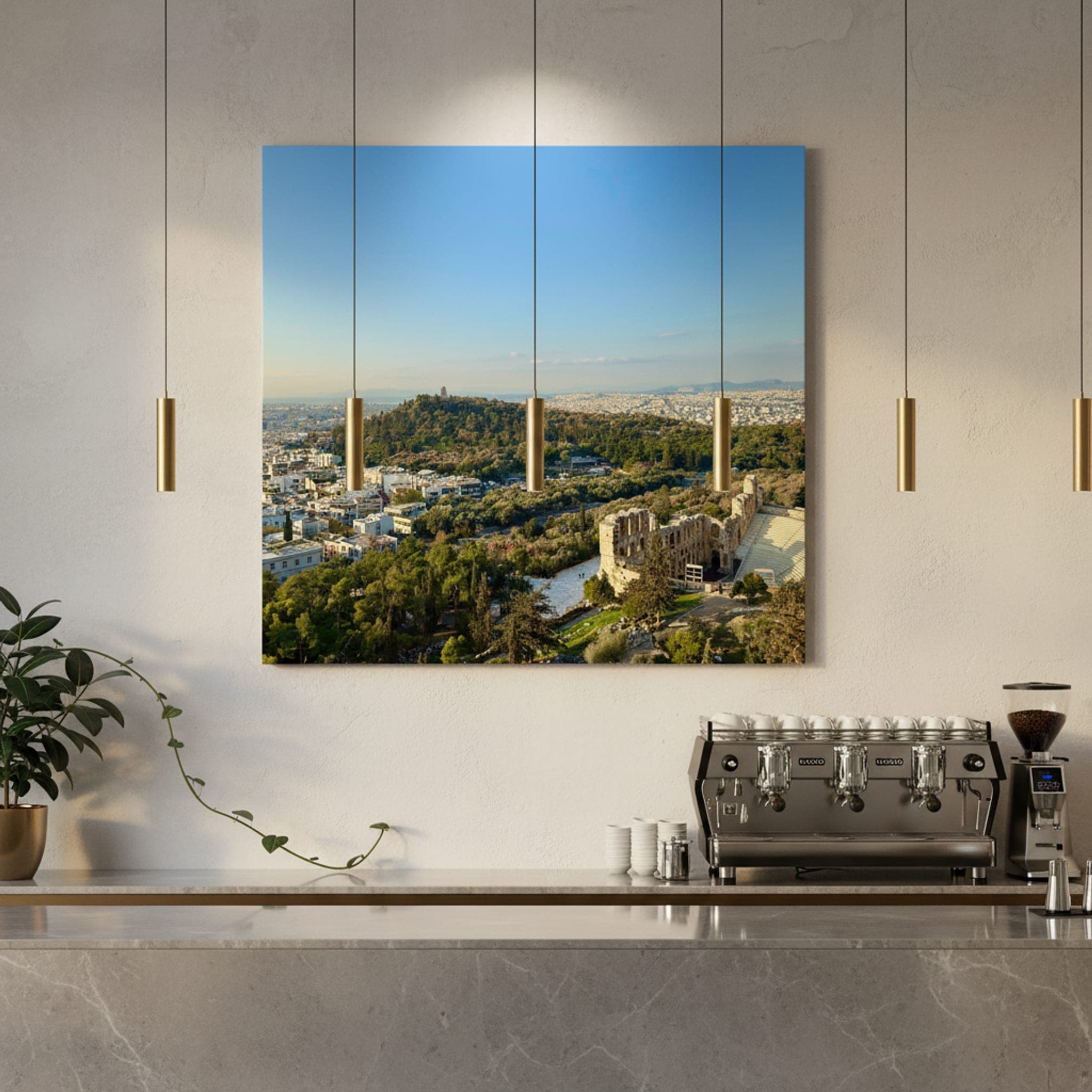 Ancient Echoes, Modern Light shown as a canvas print in a styled interior, view 2 of 3
