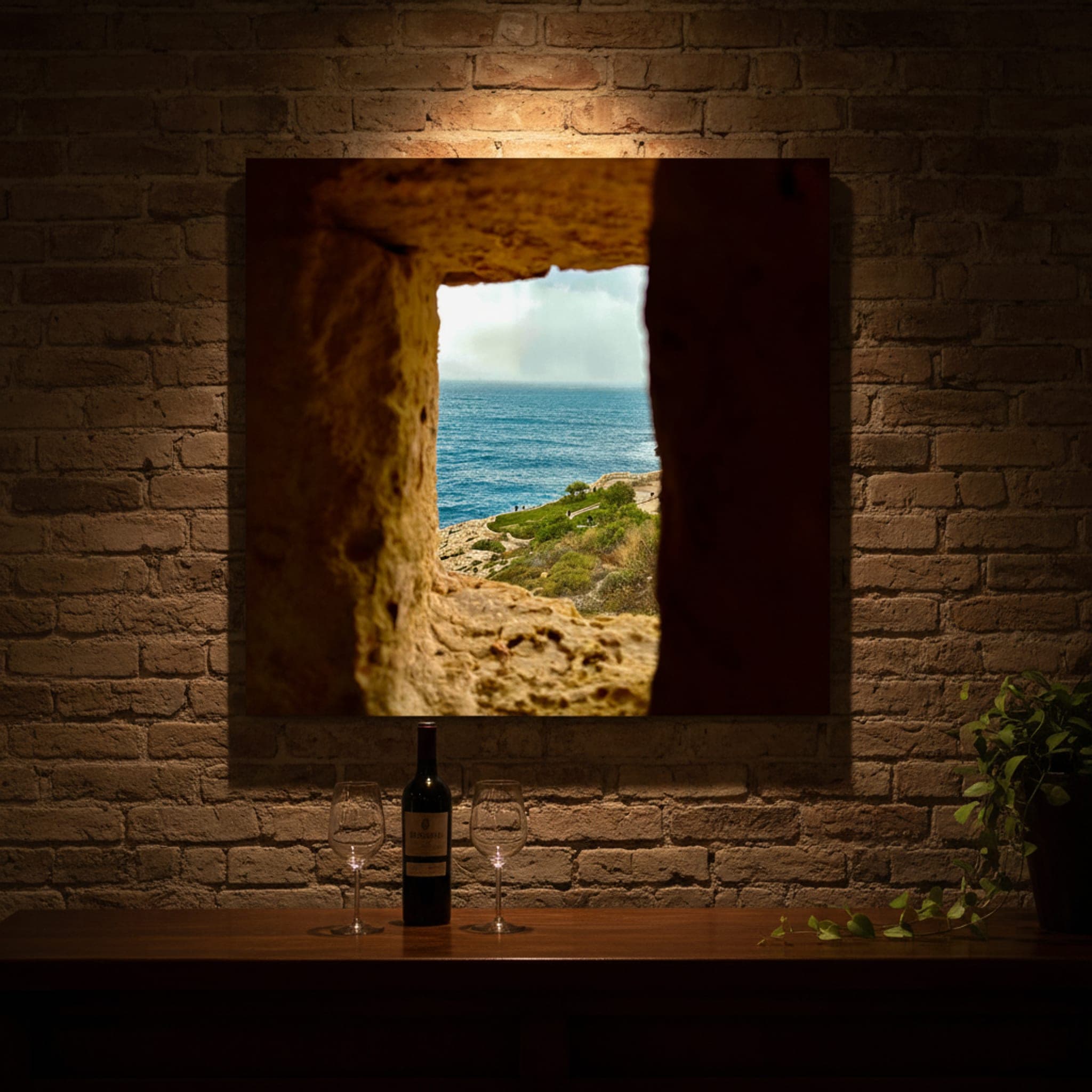 Window to the Azure shown as a canvas print in a styled interior, view 2 of 3