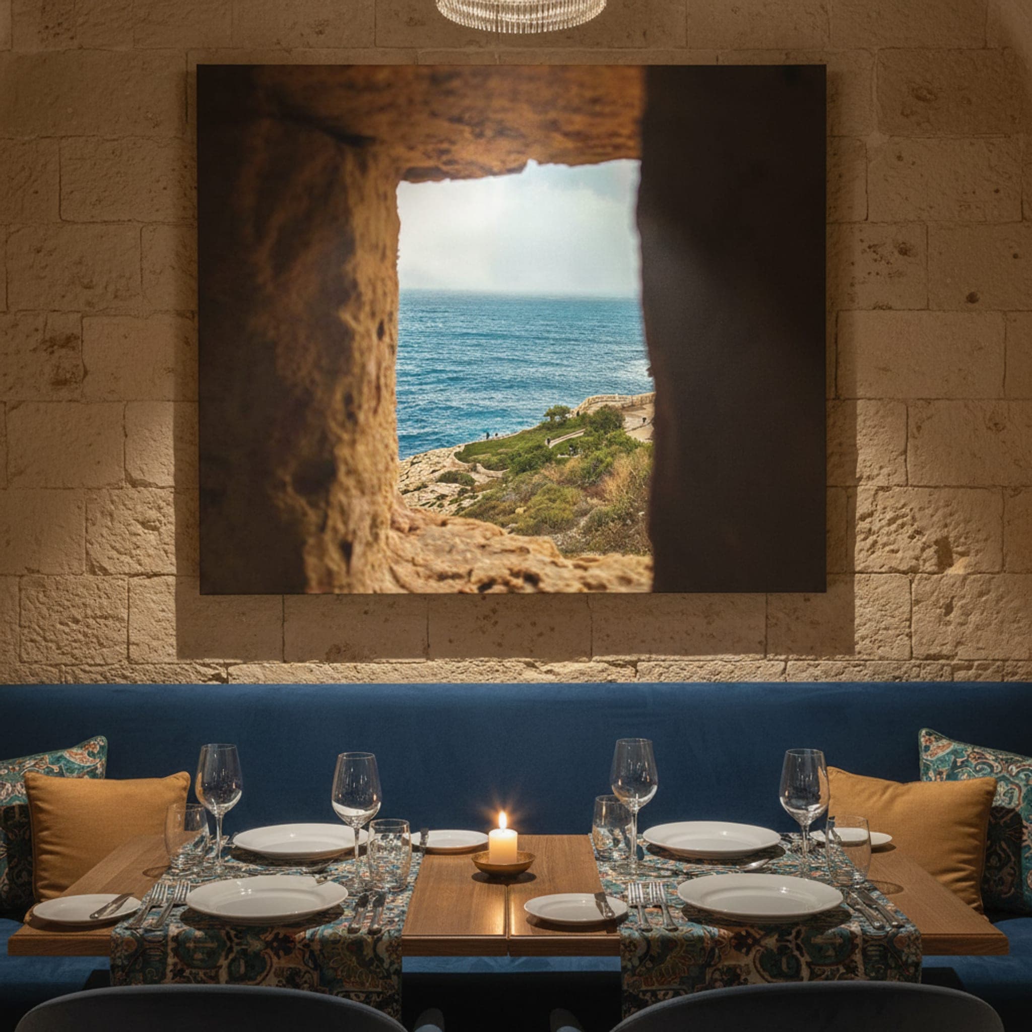 Window to the Azure shown as a canvas print in a styled interior, view 1 of 3
