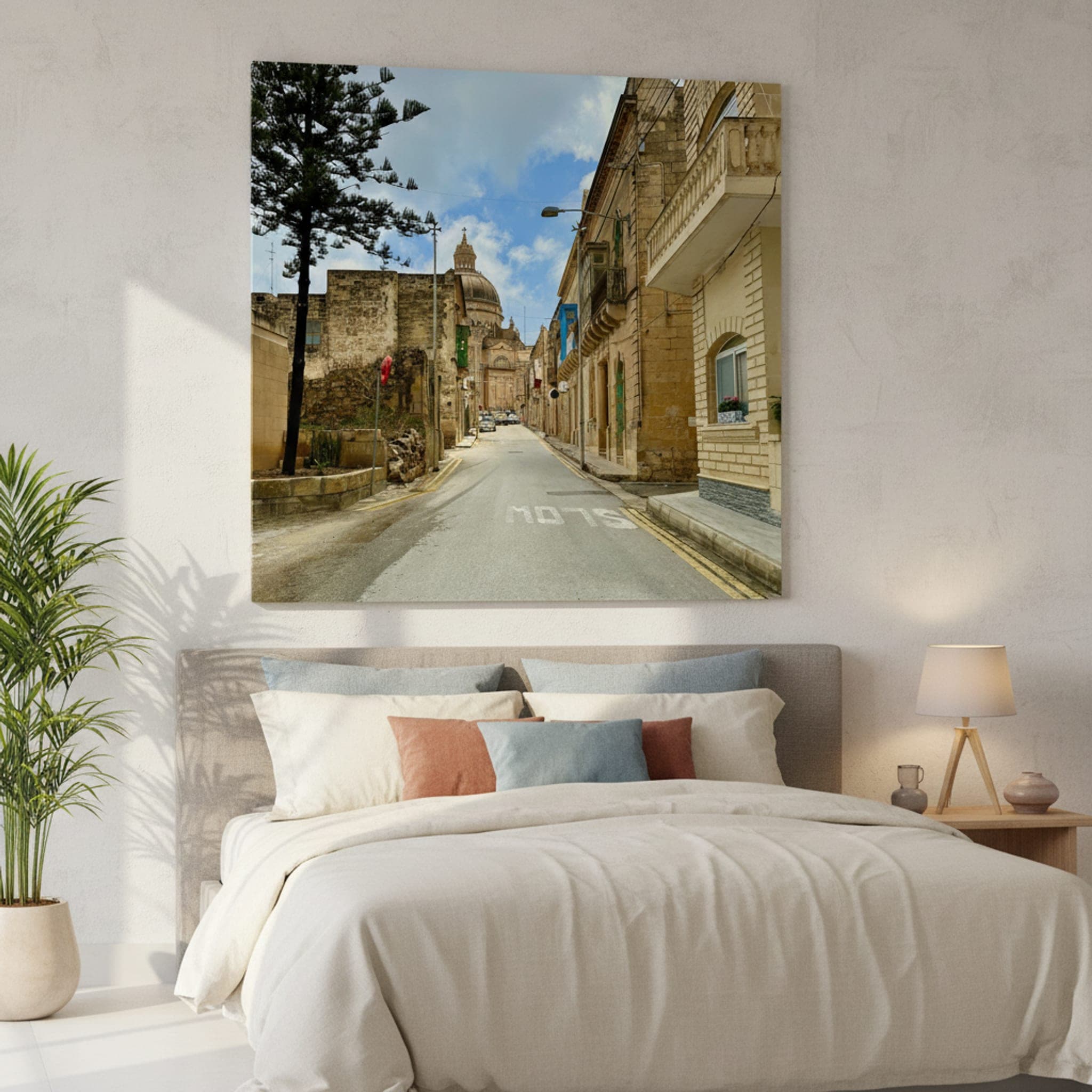 Xewkija's Sacred Dome shown as a canvas print in a styled interior, view 3 of 3