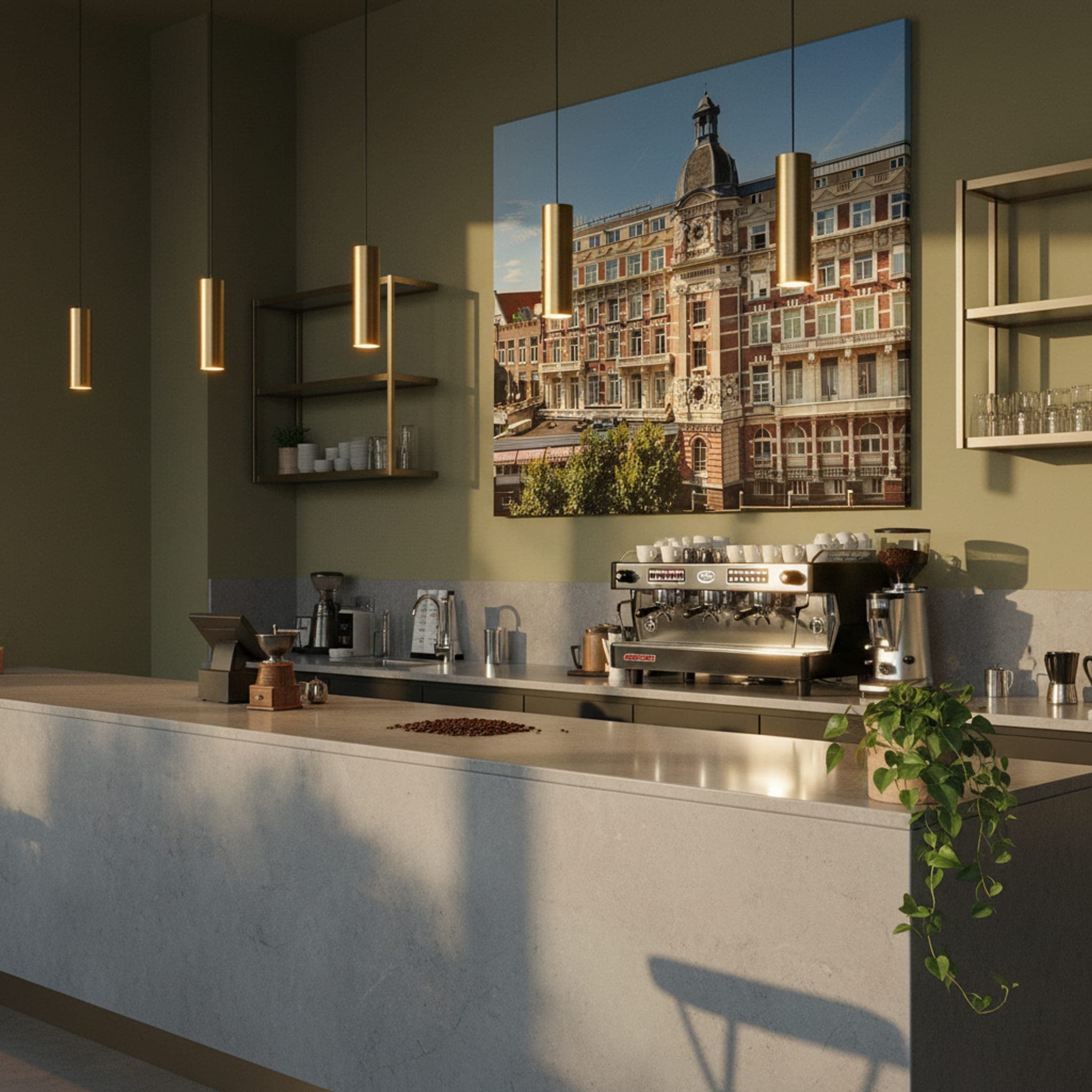 Amsterdam Canal Grandeur shown as a canvas print in a styled interior, view 3 of 3
