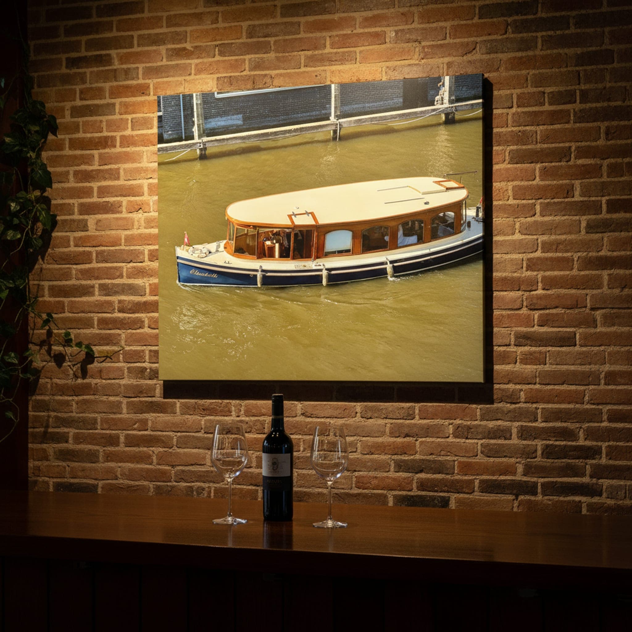 Elisabeth on the Canal shown as a canvas print in a styled interior, view 2 of 3