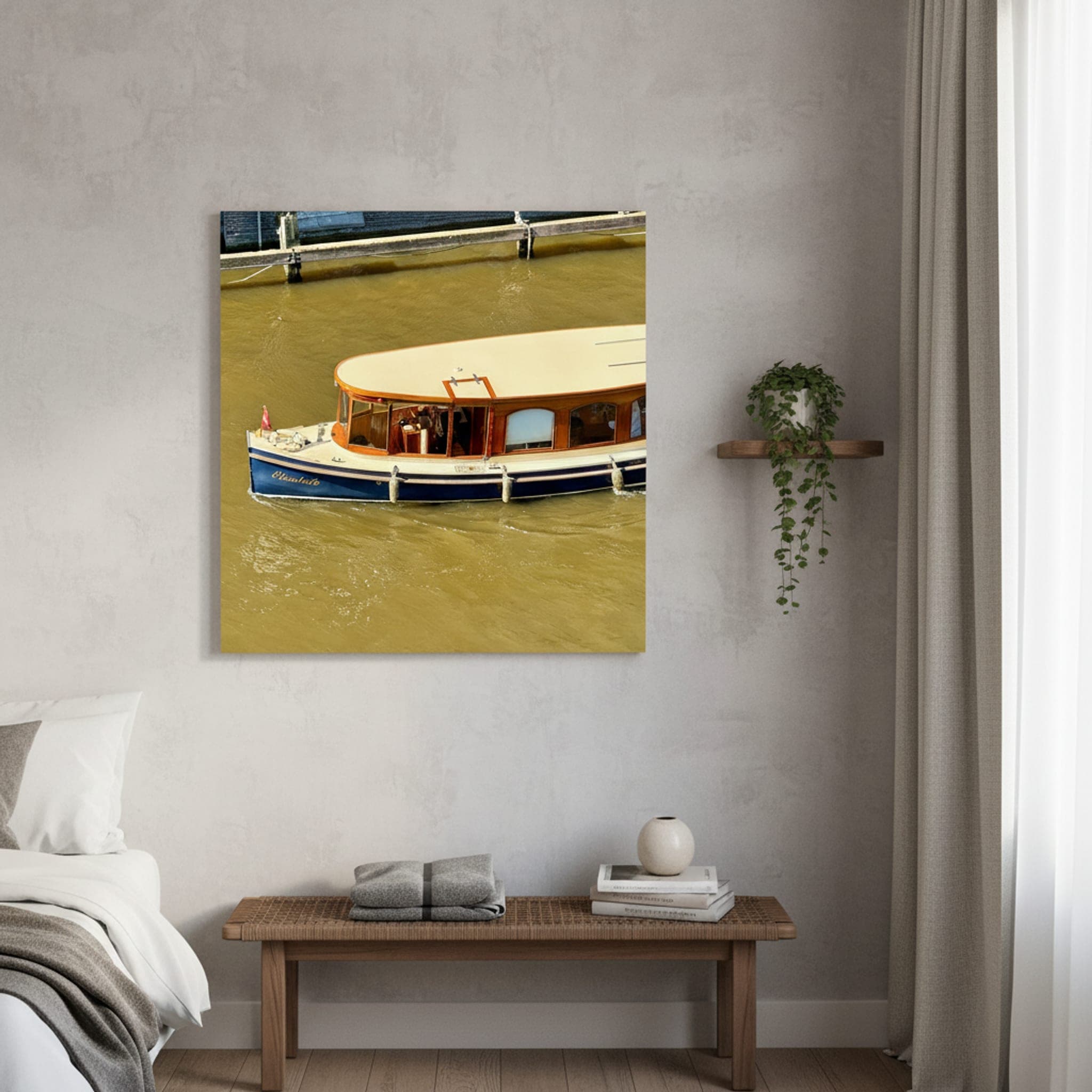 Elisabeth on the Canal shown as a canvas print in a styled interior, view 3 of 3