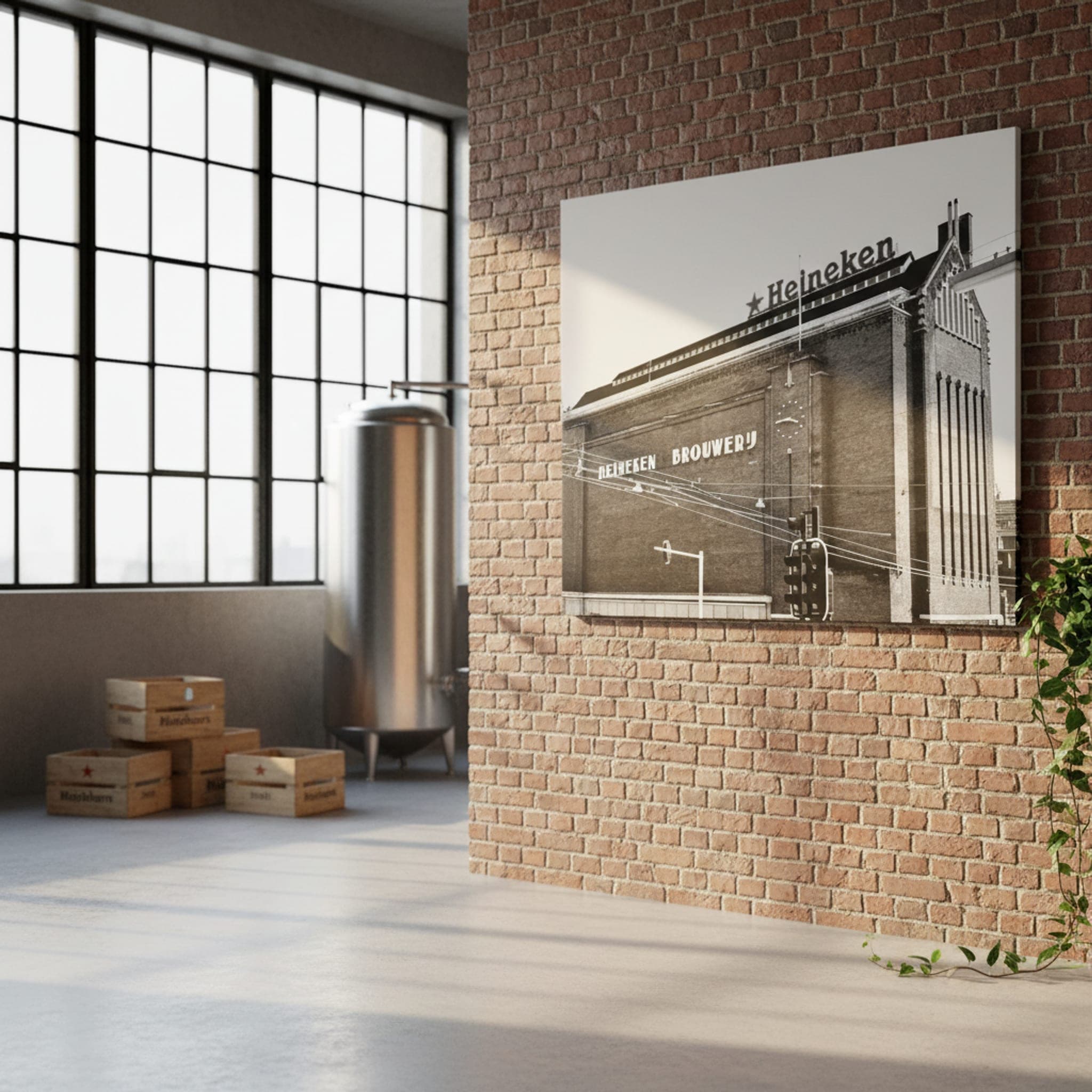 Heineken's Historic Heart shown as a canvas print in a styled interior, view 3 of 3