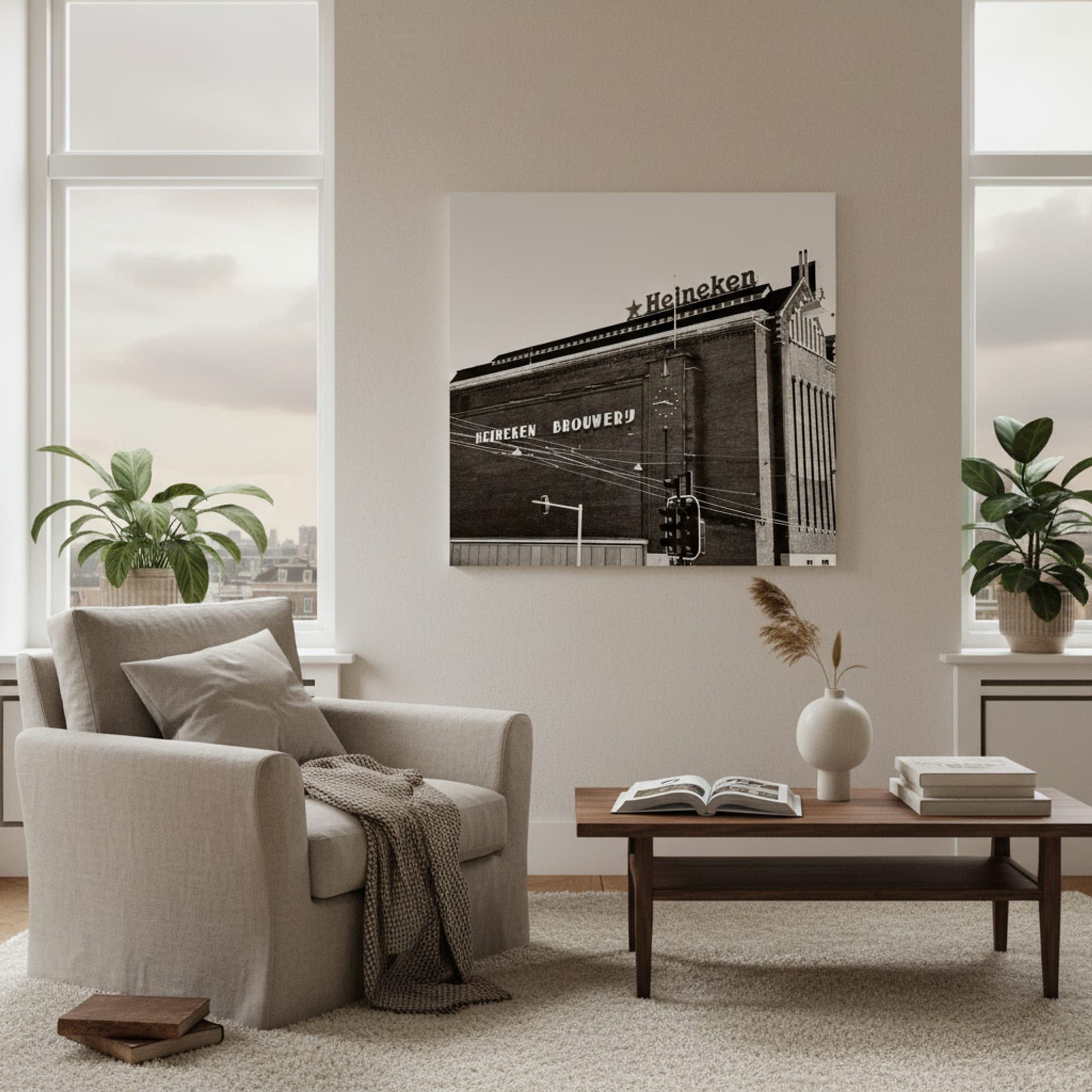 Heineken's Historic Heart shown as a canvas print in a styled interior, view 1 of 3