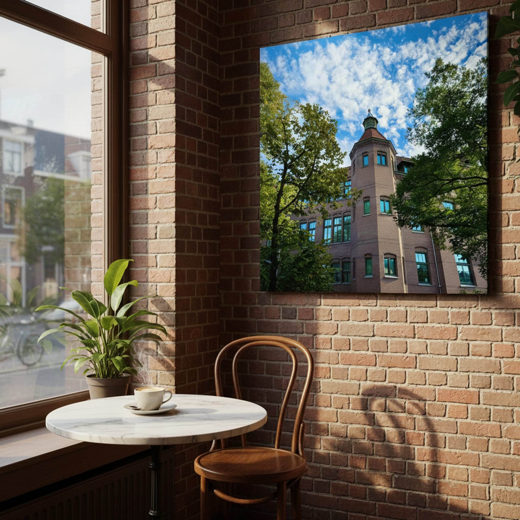 Amsterdam Turret Dreams shown as a canvas print in a styled interior, view 3 of 3