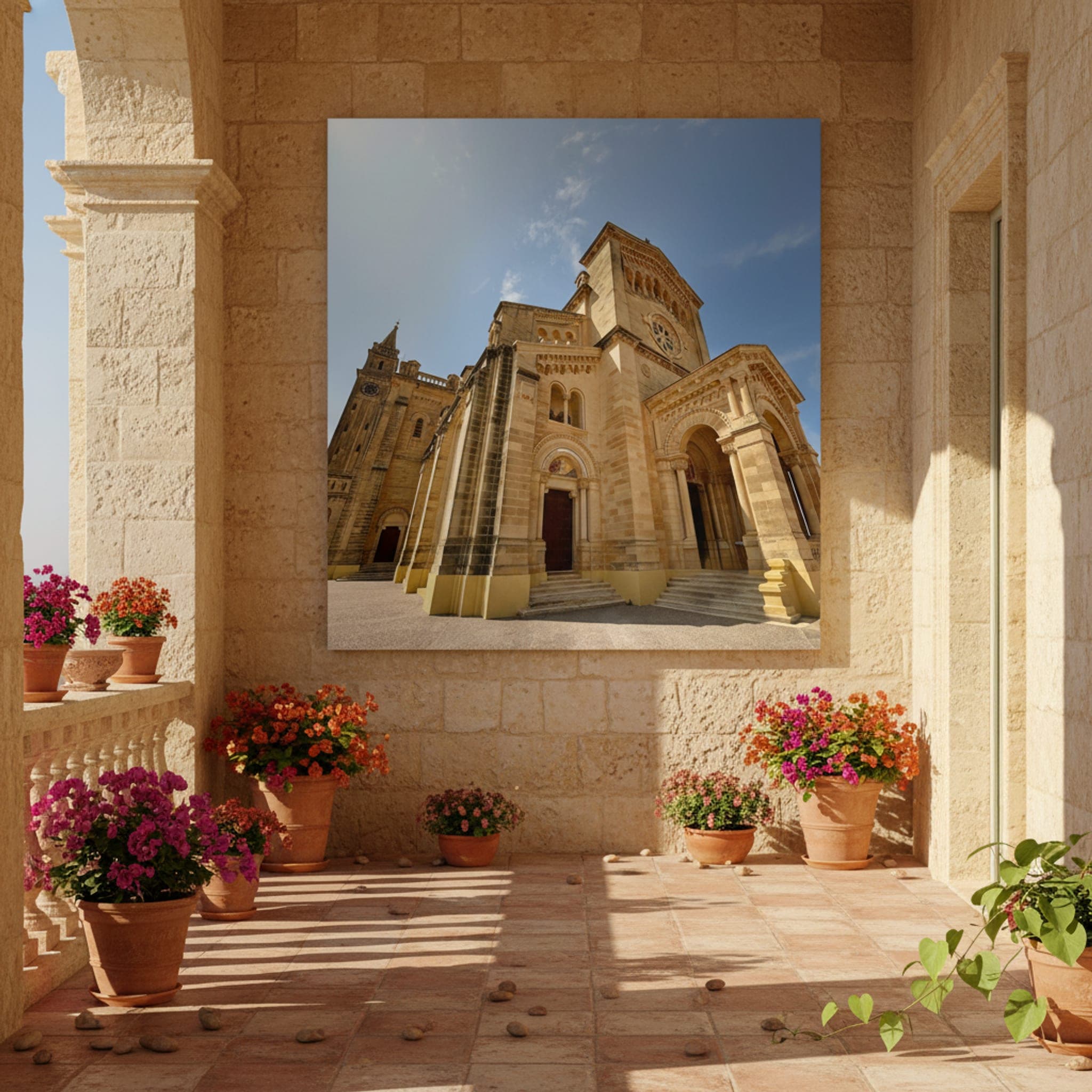 Ta' Pinu Basilica Grandeur shown as a canvas print in a styled interior, view 2 of 3