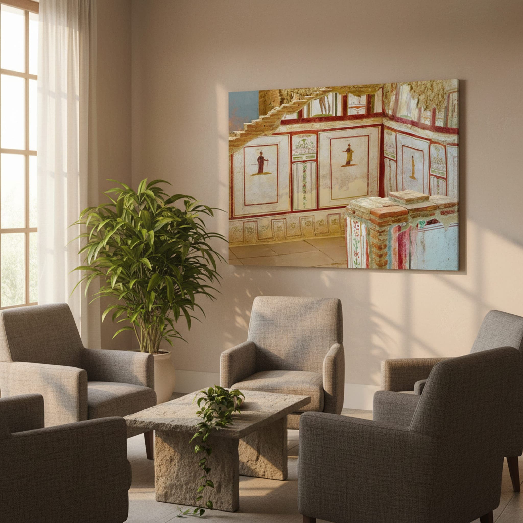 Echoes of Selçuk shown as a canvas print in a styled interior, view 1 of 3
