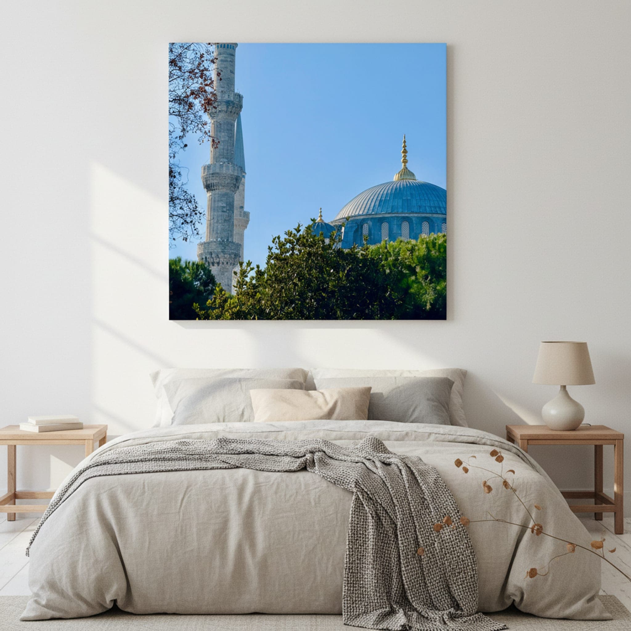 Blue Dome, Istanbul shown as a canvas print in a styled interior, view 1 of 3