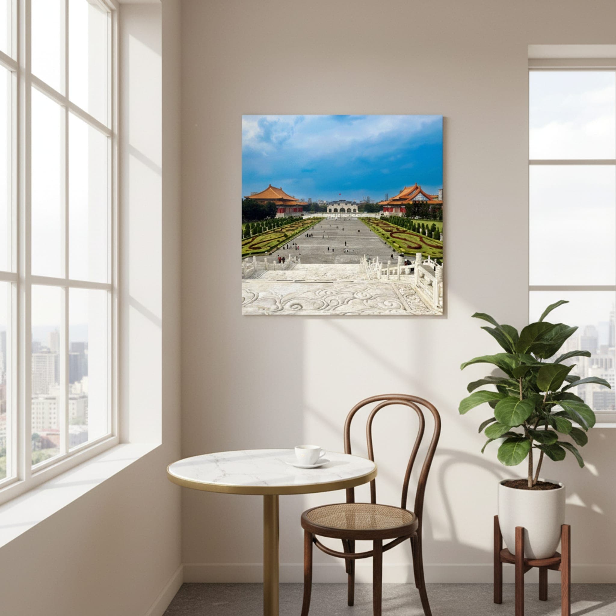 Taipei's Grand Plaza shown as a canvas print in a styled interior, view 3 of 3