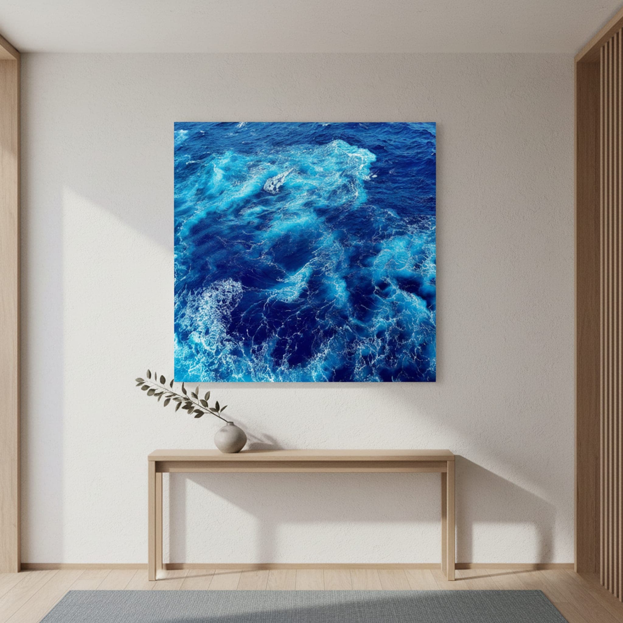 Azure Wake shown as a canvas print in a styled interior, view 3 of 3