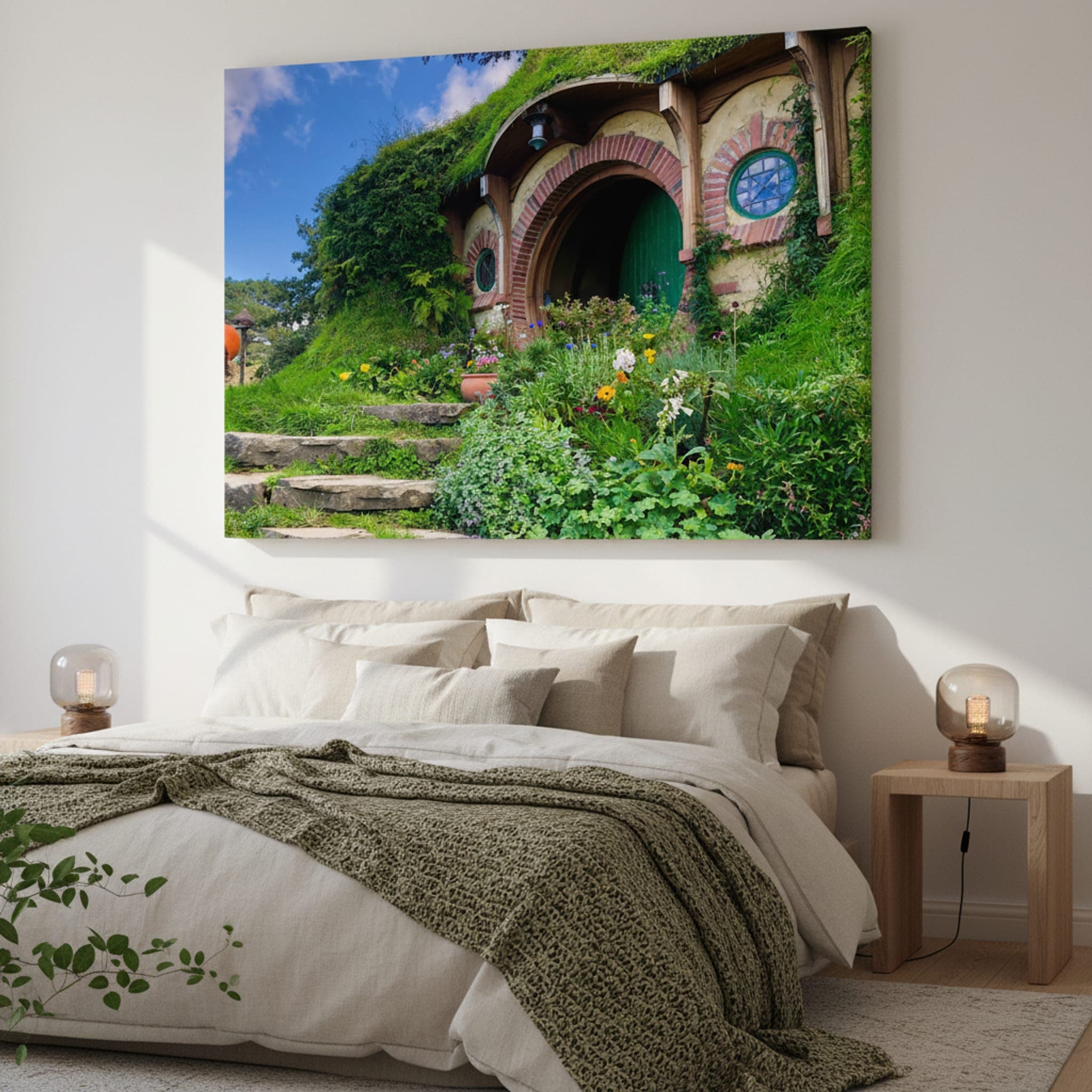 The Shire's Hidden Door shown as a canvas print in a styled interior, view 3 of 3