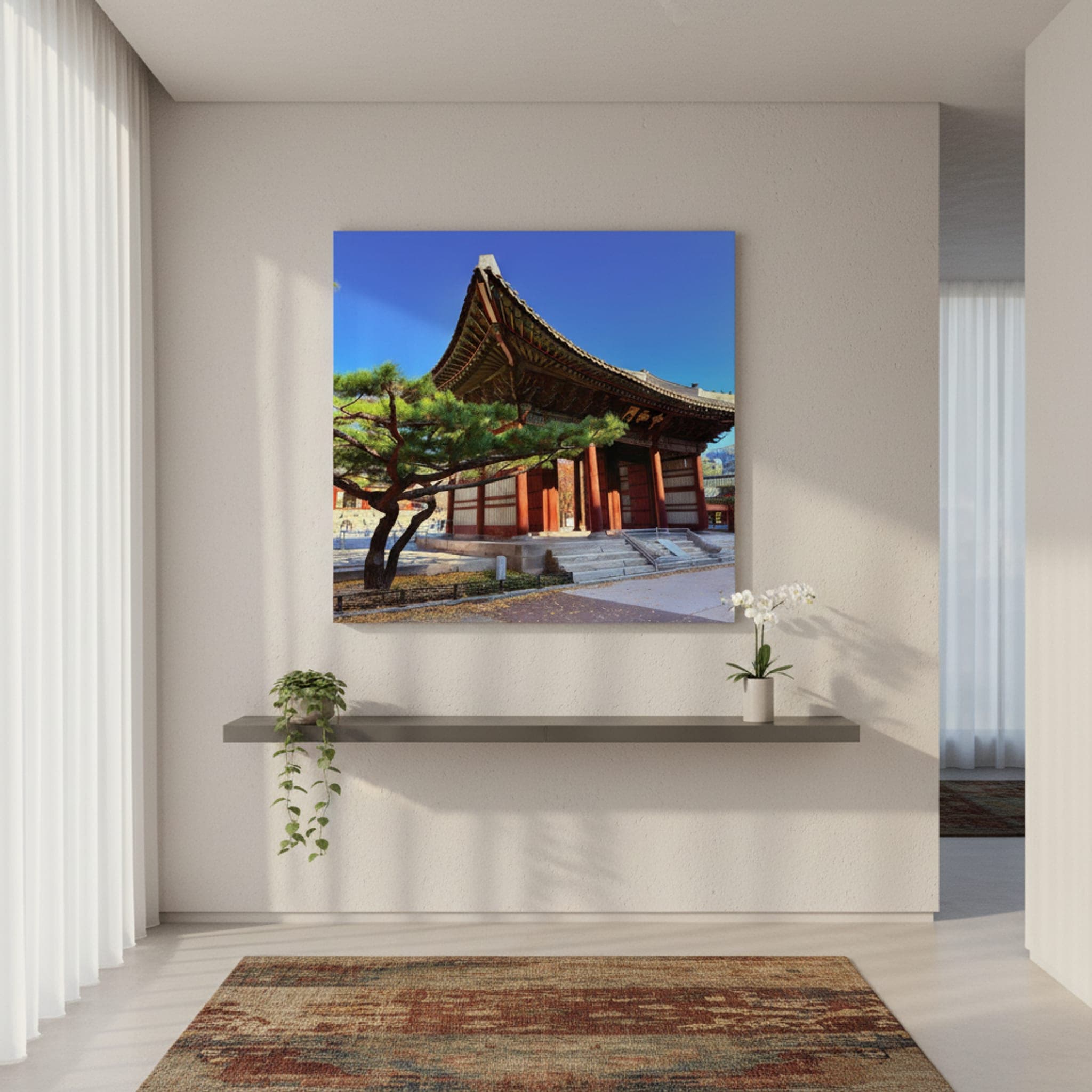 Seoul's Royal Gate shown as a canvas print in a styled interior, view 2 of 3