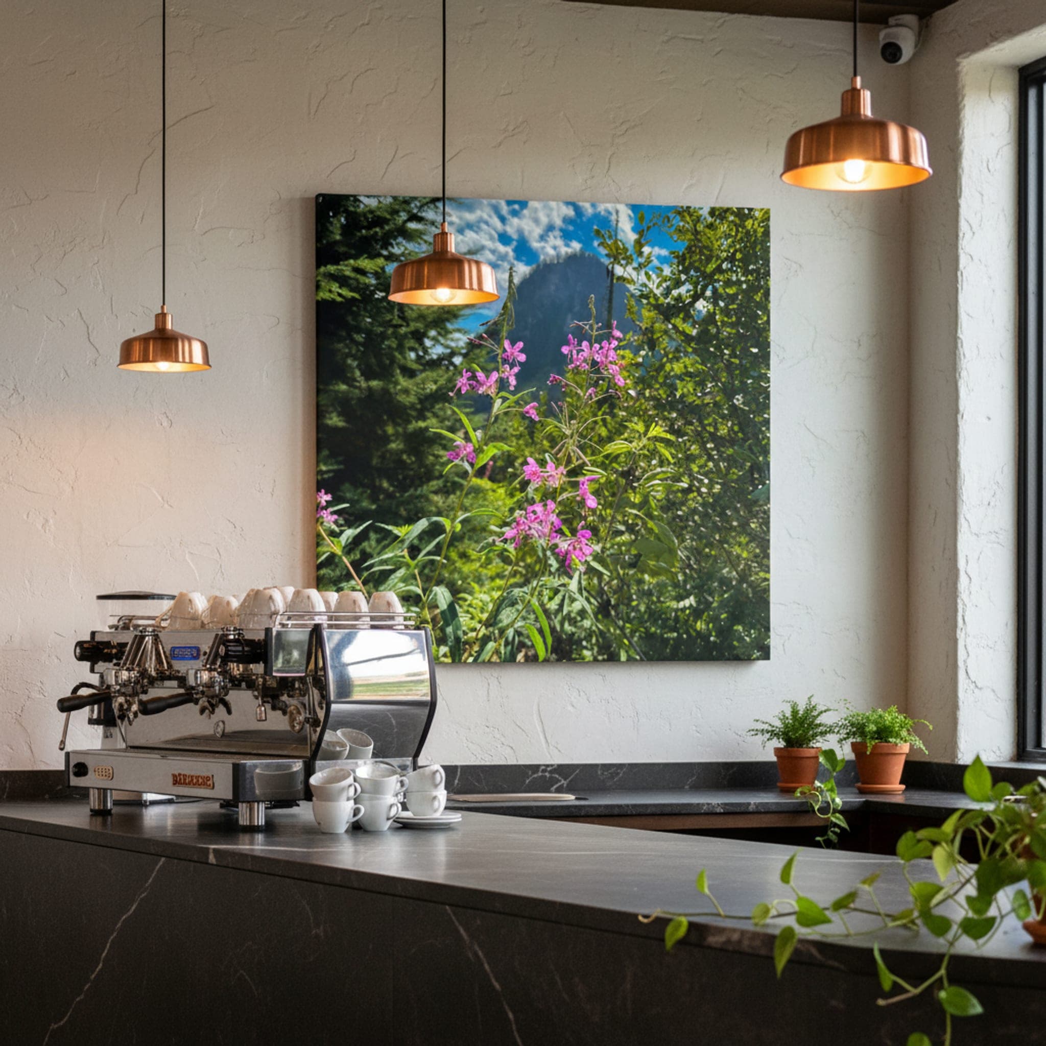 Wildflowers of Snoqualmie Pass shown as a canvas print in a styled interior, view 2 of 3