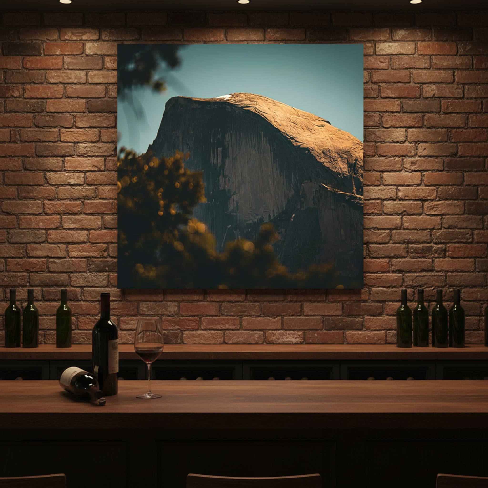 Golden Granite Summit shown as a canvas print in a styled interior, view 3 of 3