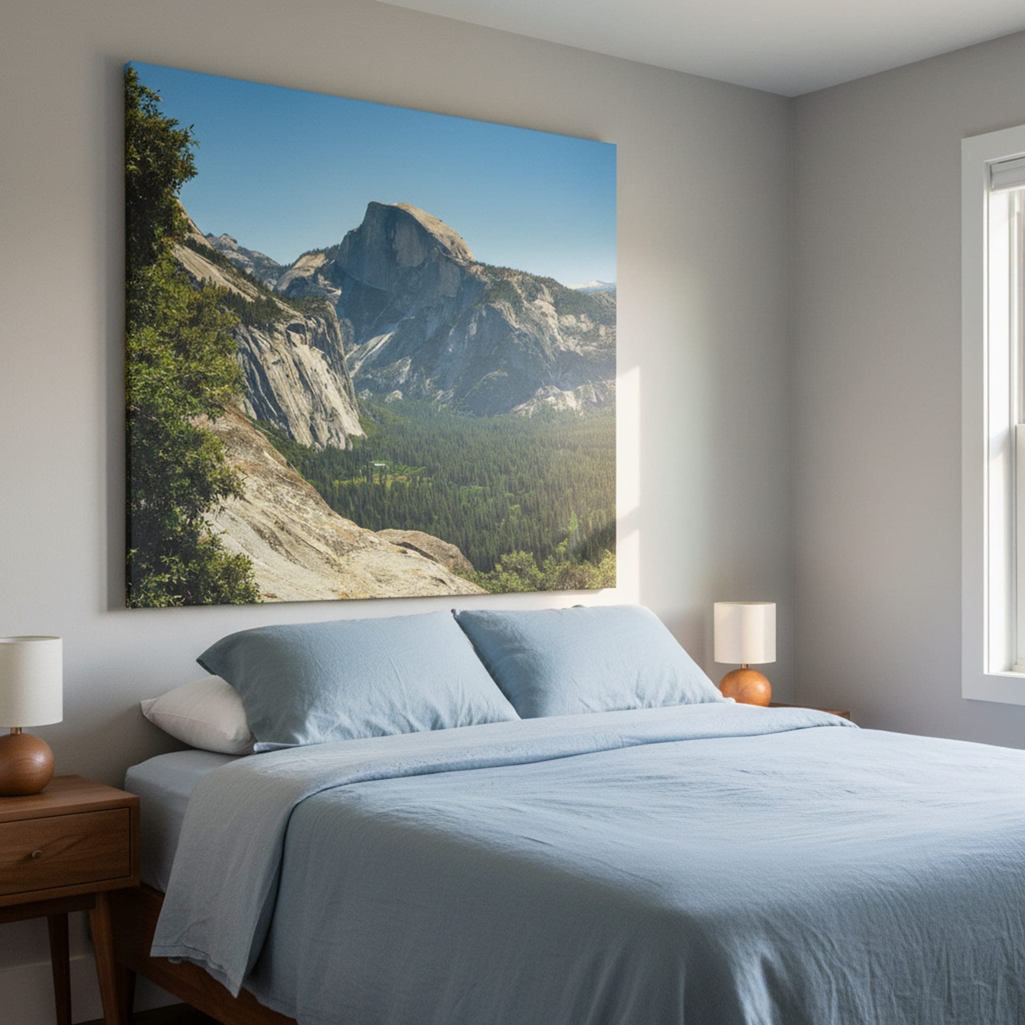 Yosemite's Granite Crown shown as a canvas print in a styled interior, view 2 of 3