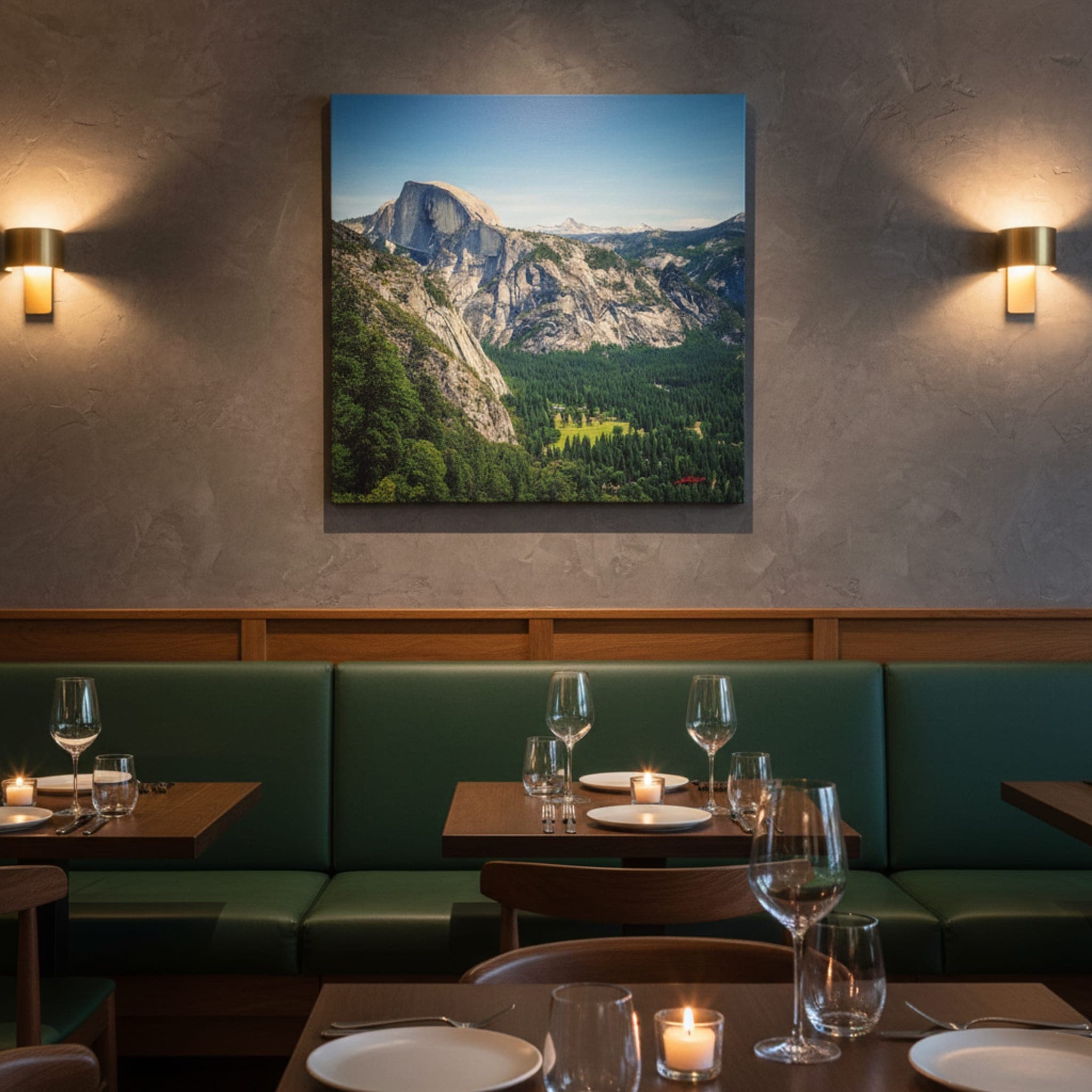 Yosemite's Granite Majesty shown as a canvas print in a styled interior, view 3 of 3