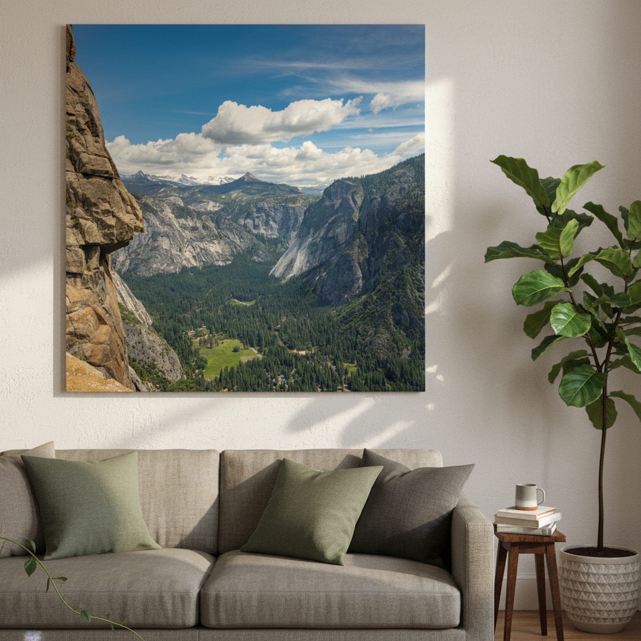 Yosemite Granite Majesty shown as a canvas print in a styled interior, view 1 of 3