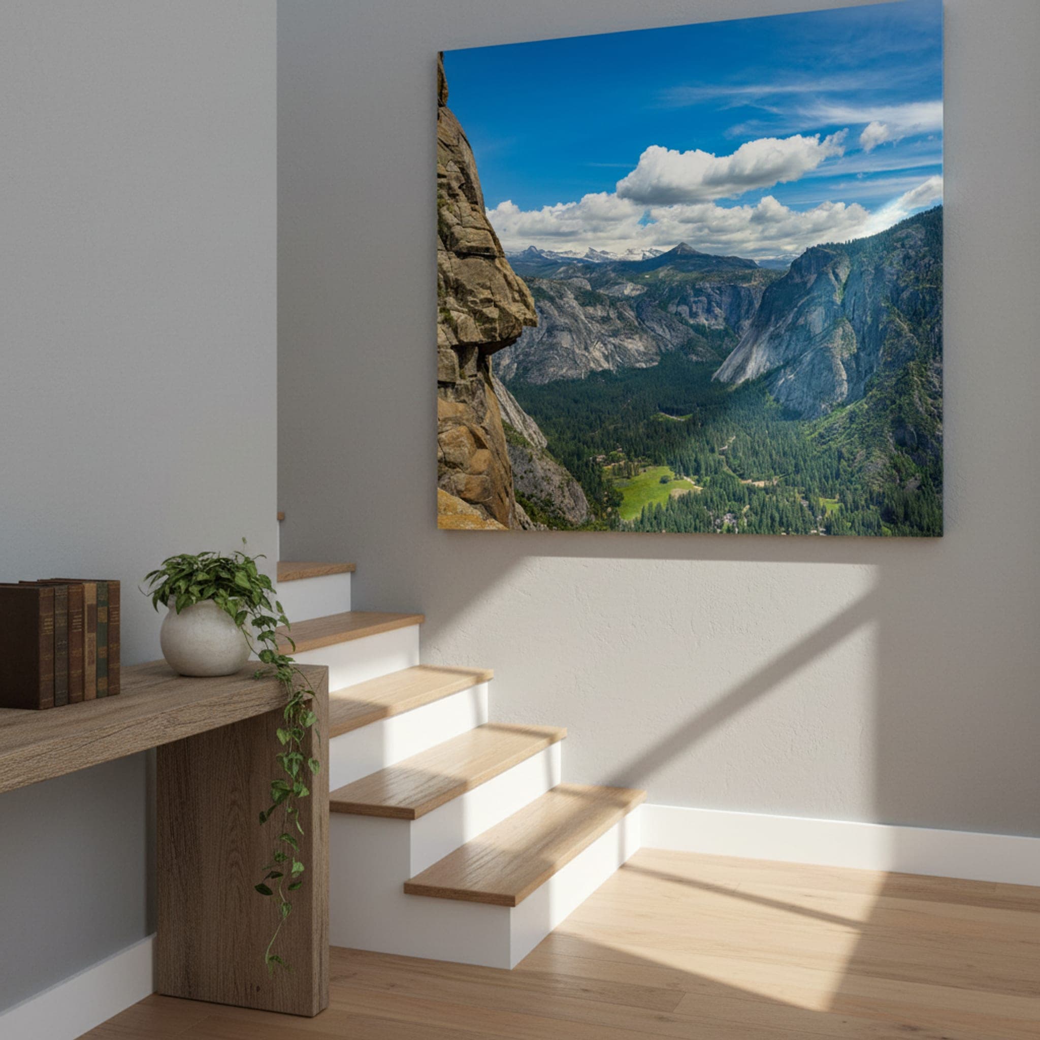 Yosemite Granite Majesty shown as a canvas print in a styled interior, view 3 of 3