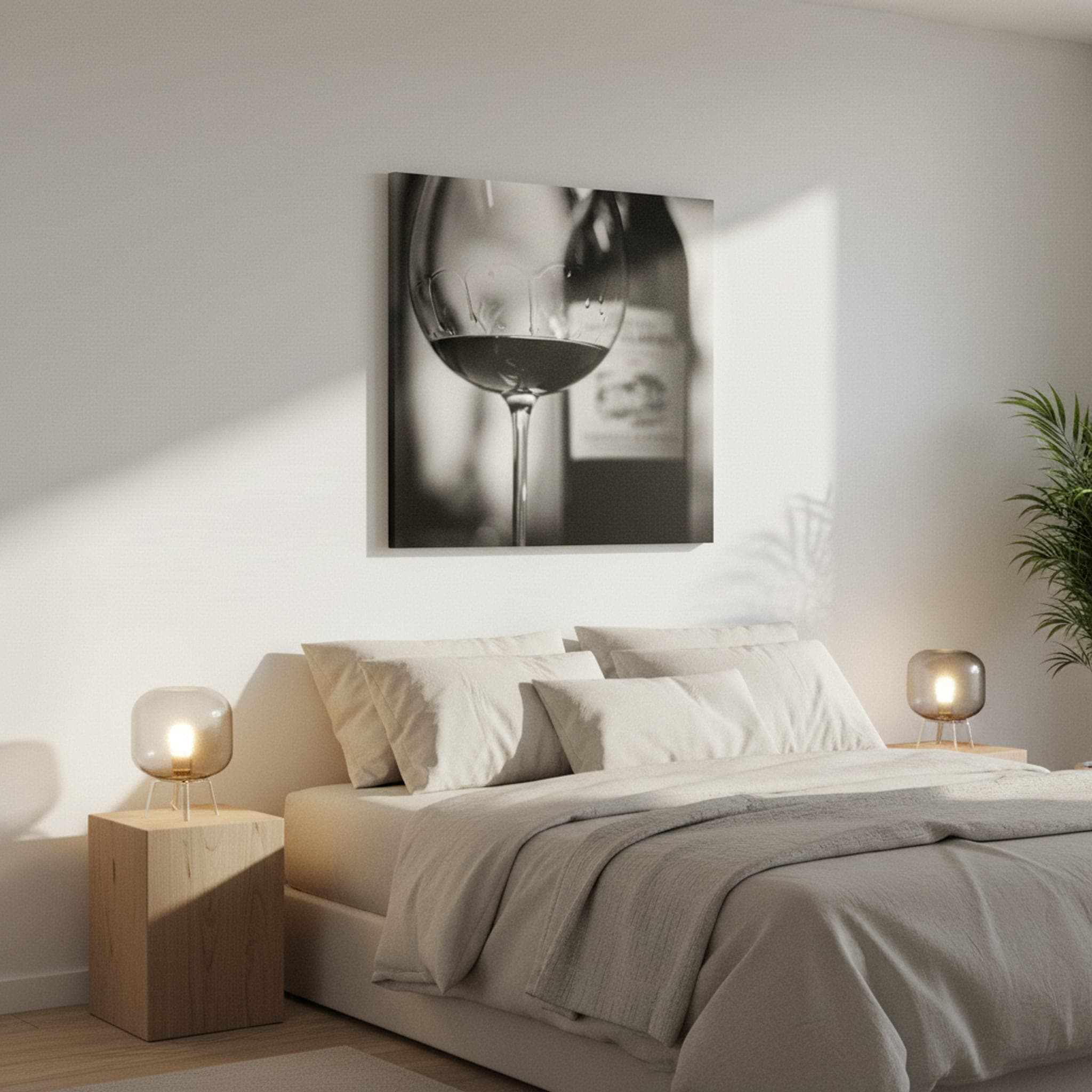 Crimson Reflection shown as a canvas print in a styled interior, view 1 of 3