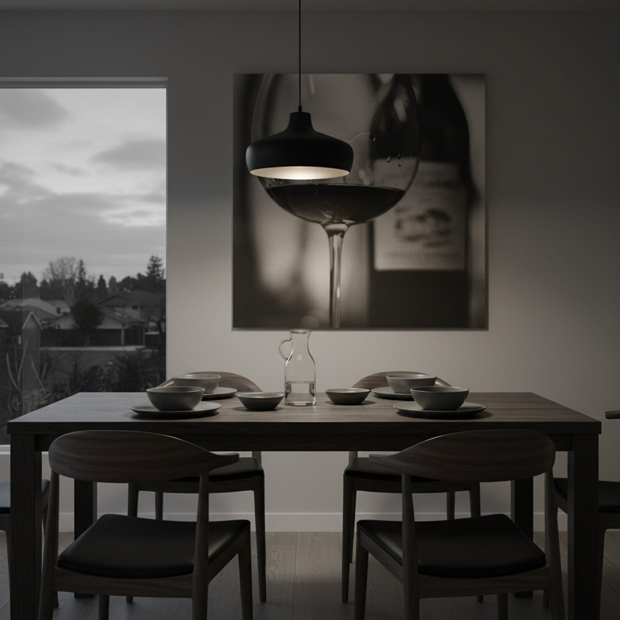 Crimson Reflection shown as a canvas print in a styled interior, view 2 of 3