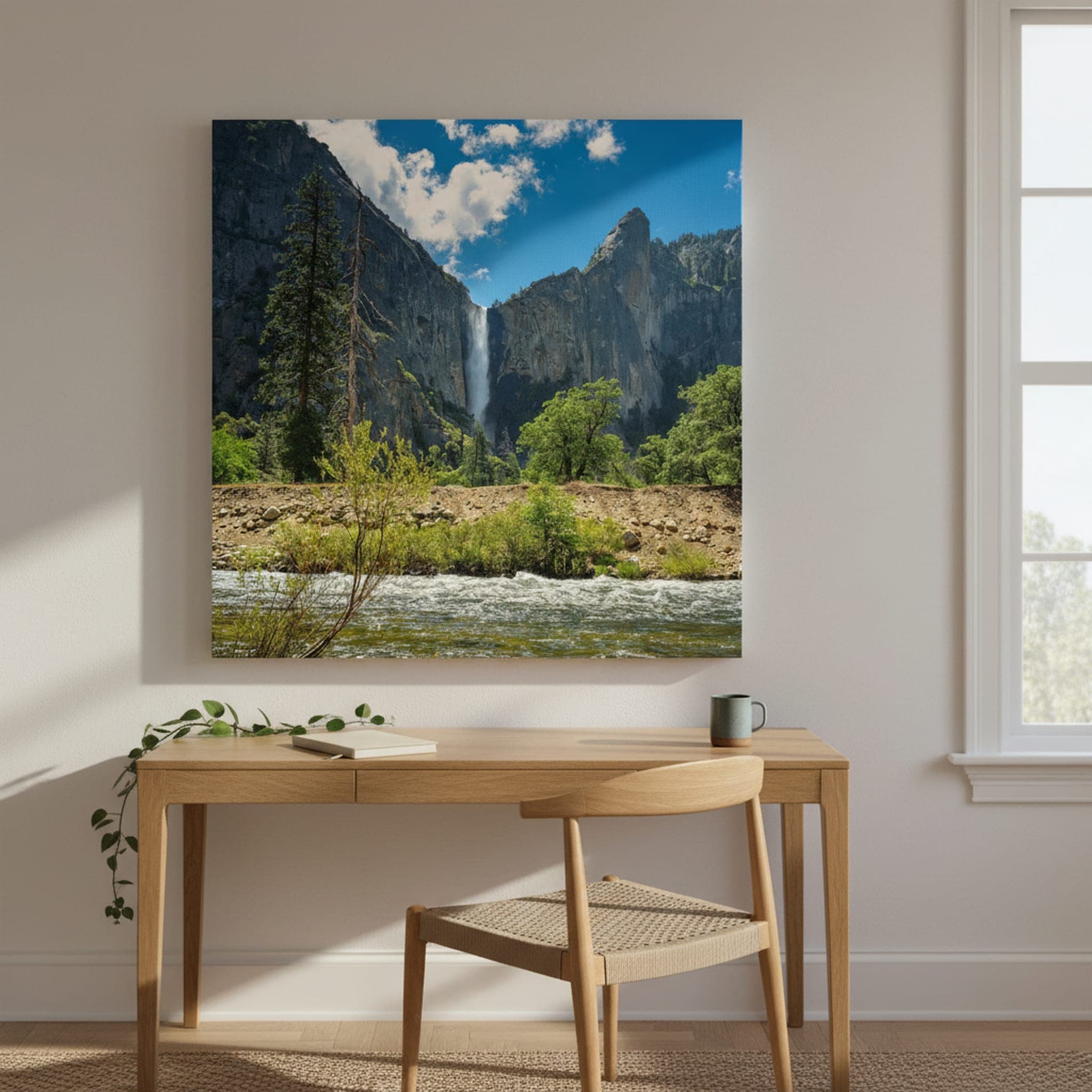 Yosemite's Veiled Giant shown as a canvas print in a styled interior, view 1 of 3