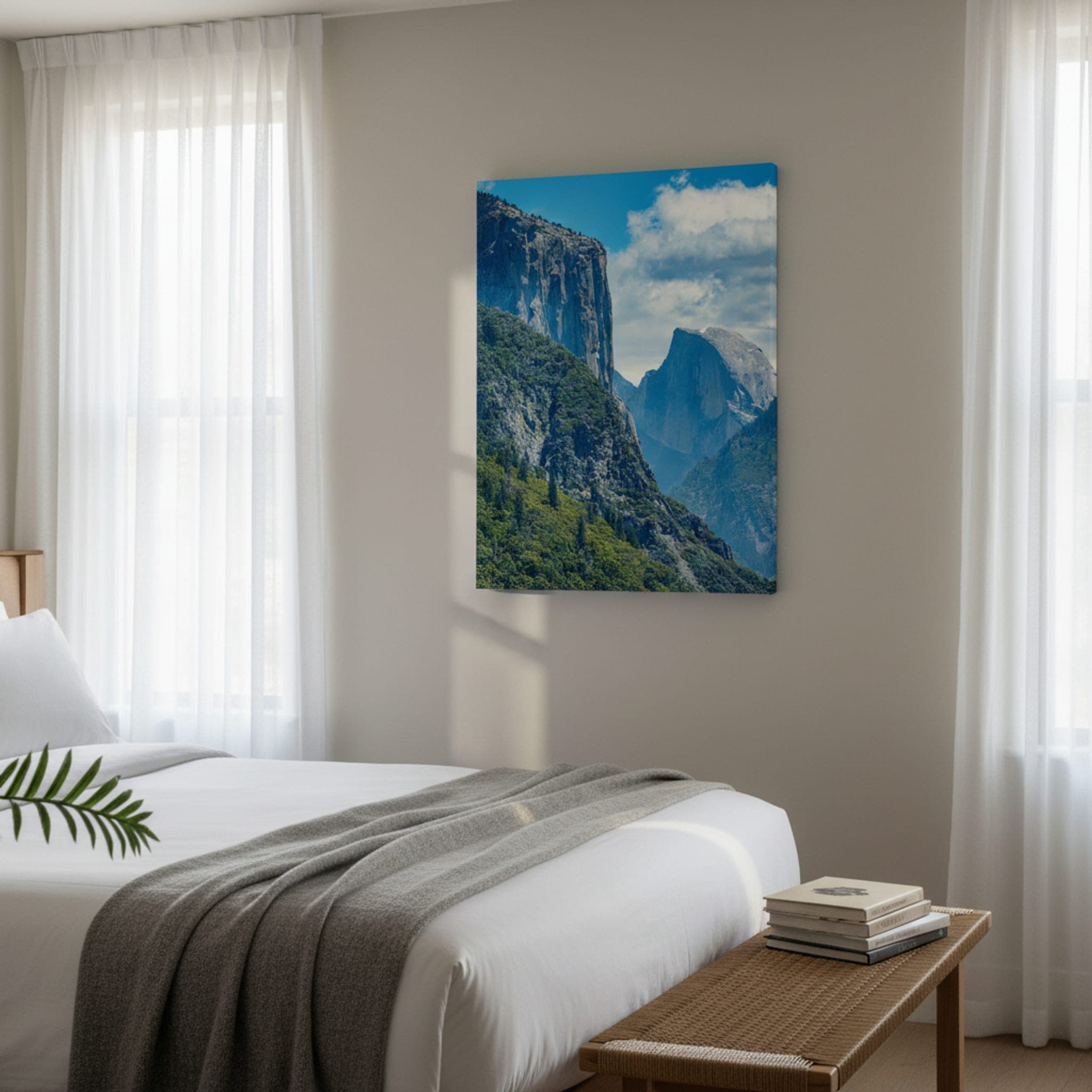 Yosemite Valley Giants shown as a canvas print in a styled interior, view 2 of 3