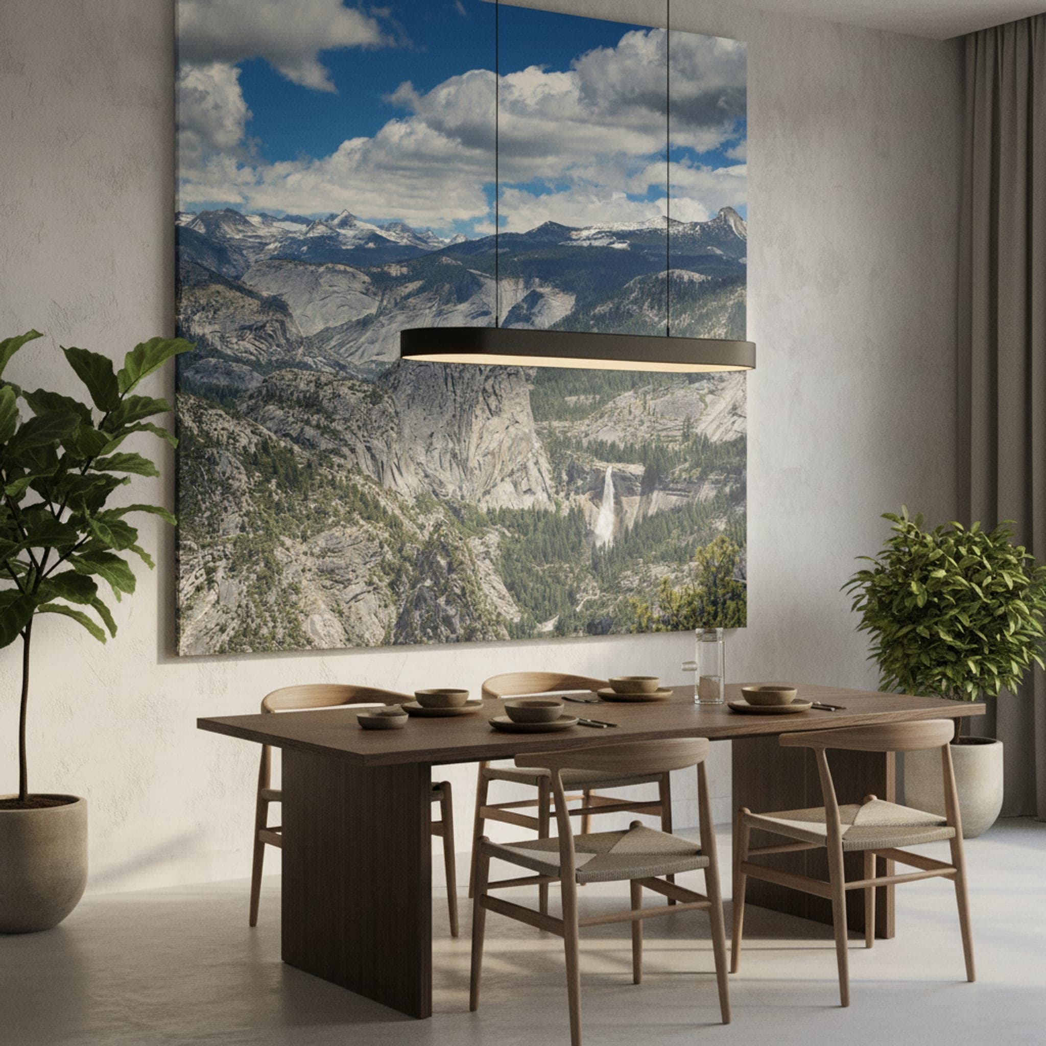 Yosemite's Granite Majesty shown as a canvas print in a styled interior, view 2 of 3