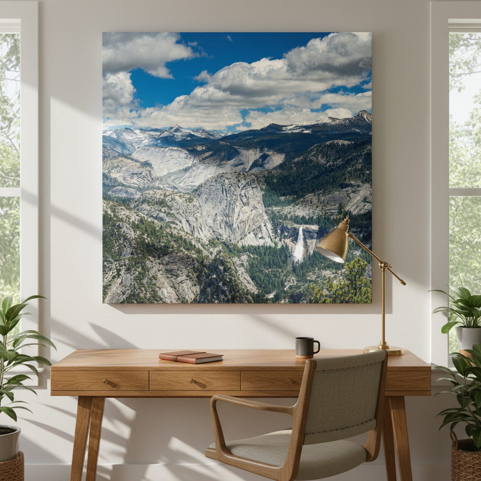 Yosemite's Granite Majesty shown as a canvas print in a styled interior, view 3 of 3