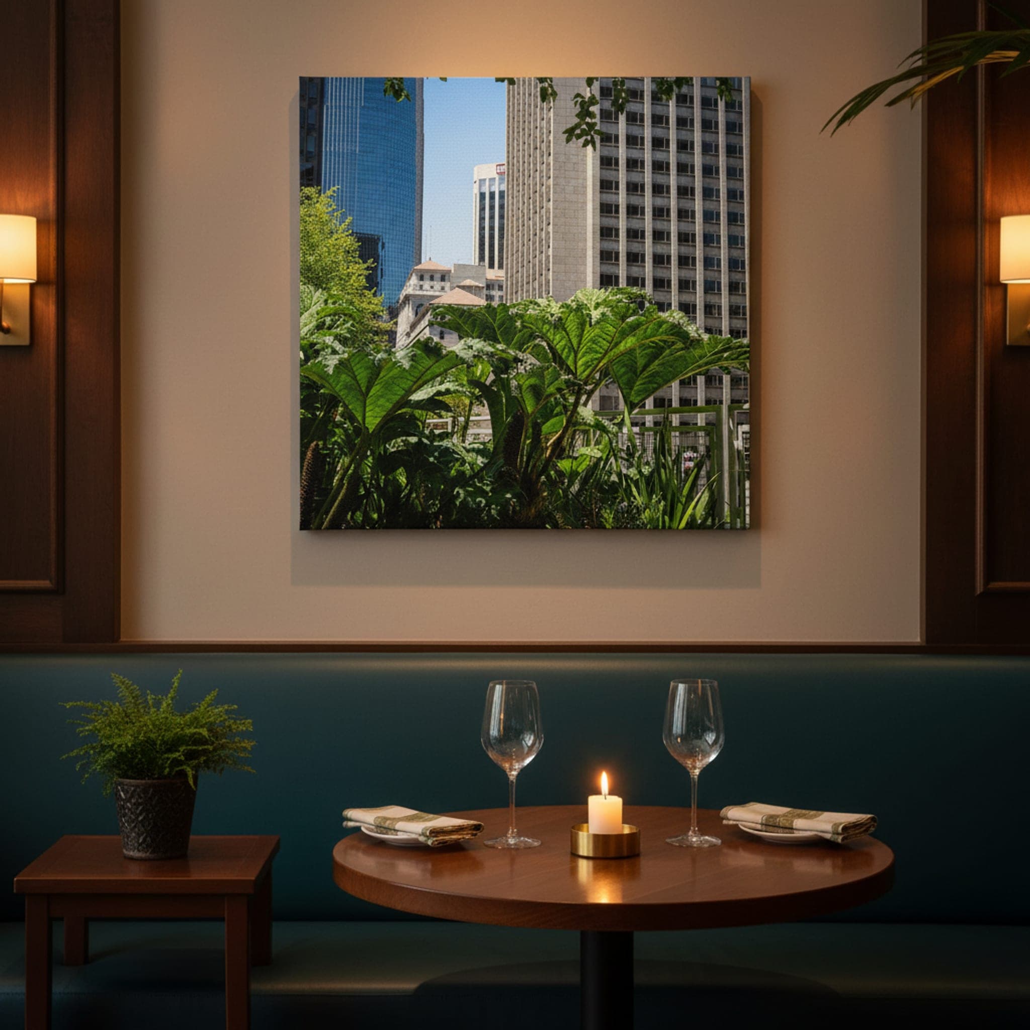 Urban Jungle Contrast shown as a canvas print in a styled interior, view 1 of 3