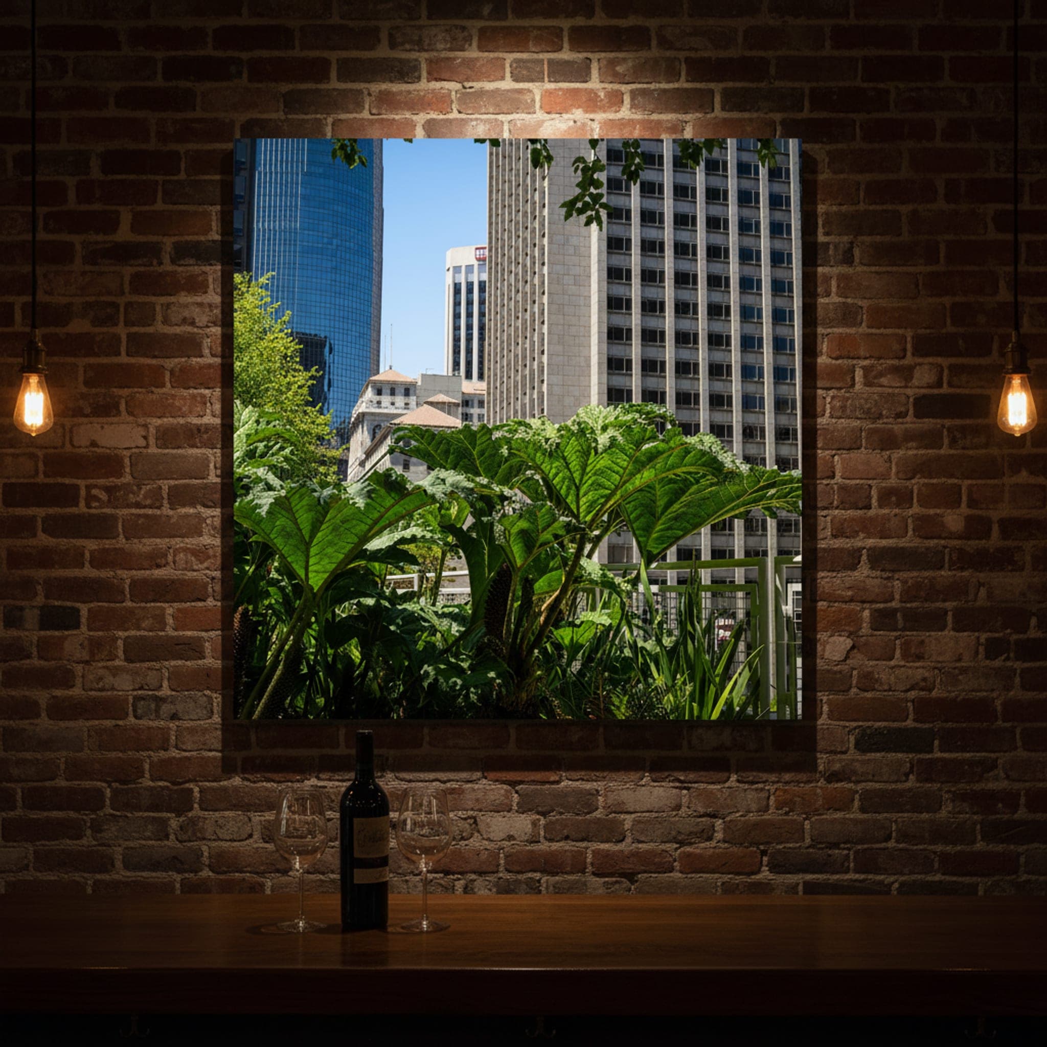 Urban Jungle Contrast shown as a canvas print in a styled interior, view 2 of 3