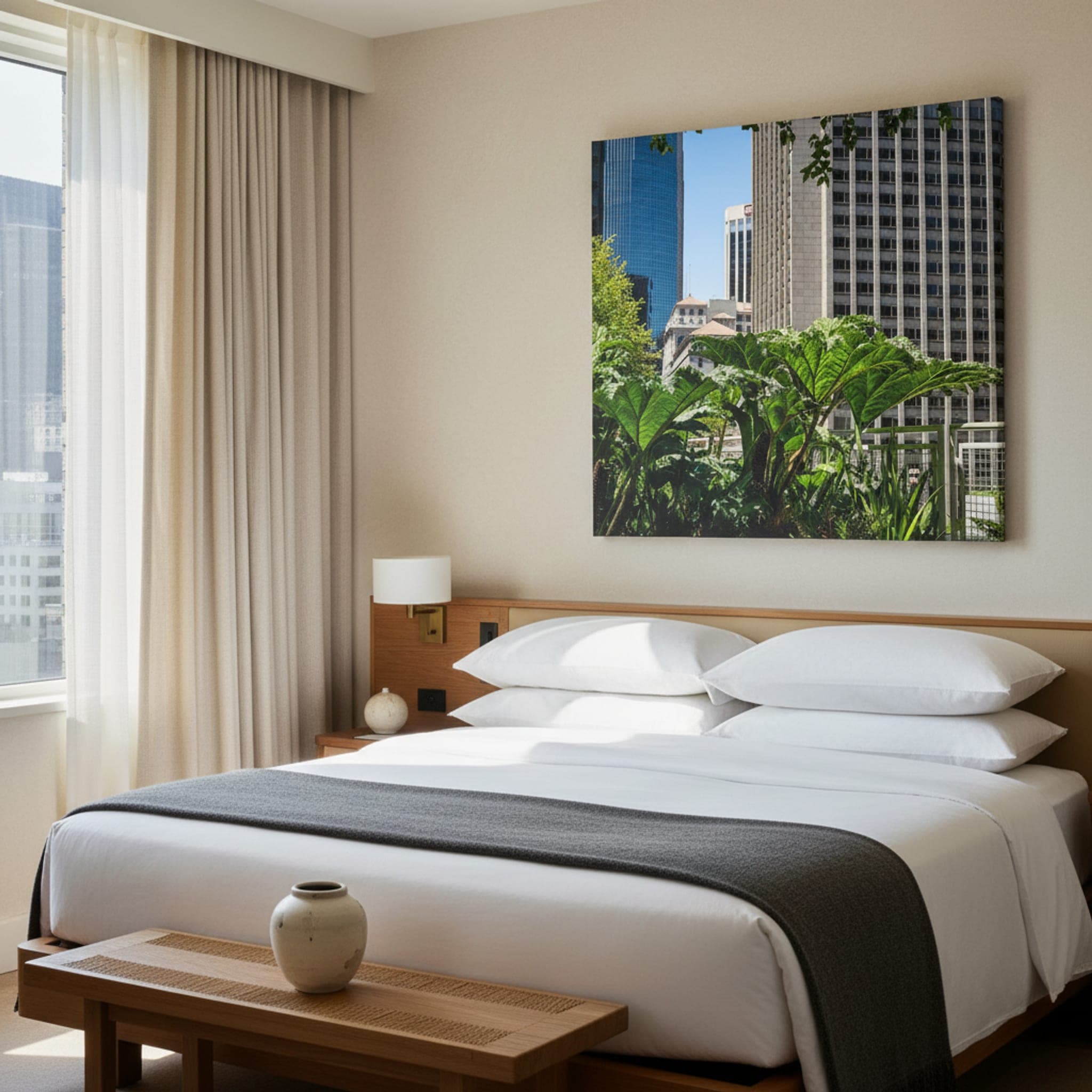Urban Jungle Contrast shown as a canvas print in a styled interior, view 3 of 3