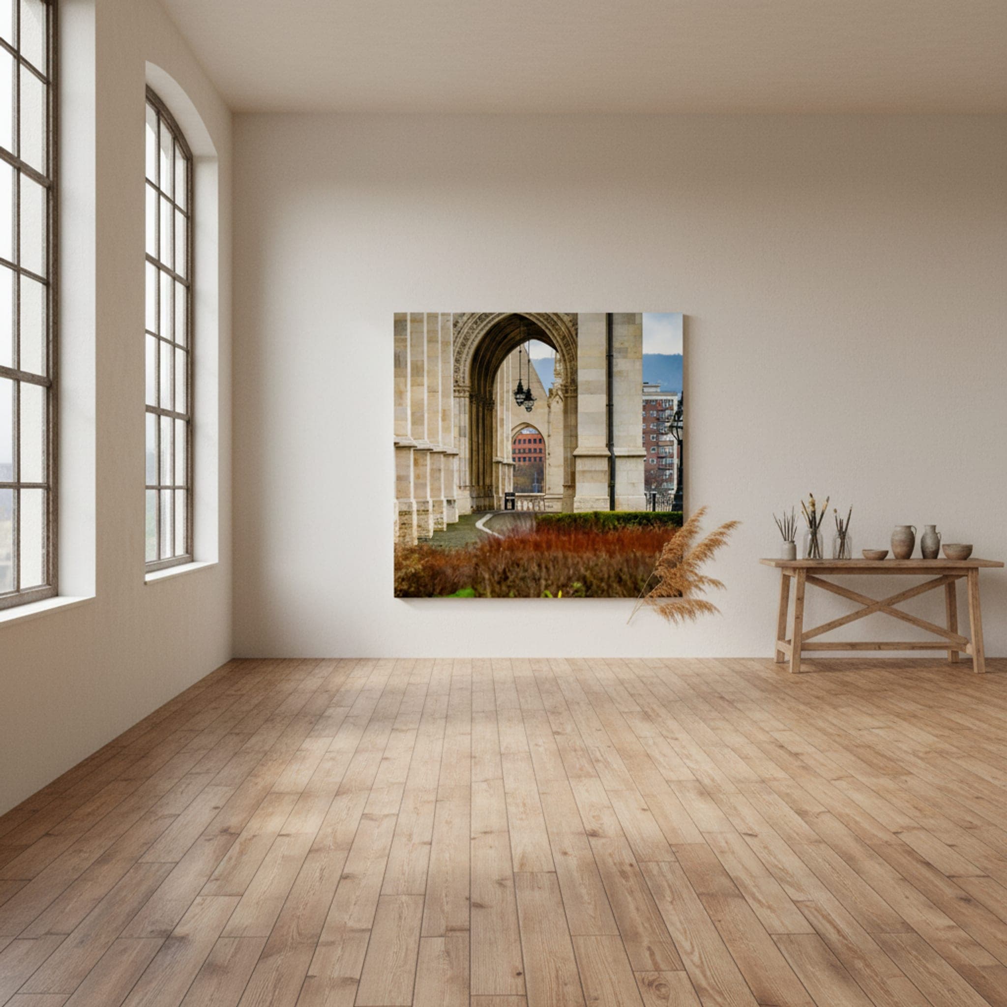 Archway to Budapest shown as a canvas print in a styled interior, view 3 of 3
