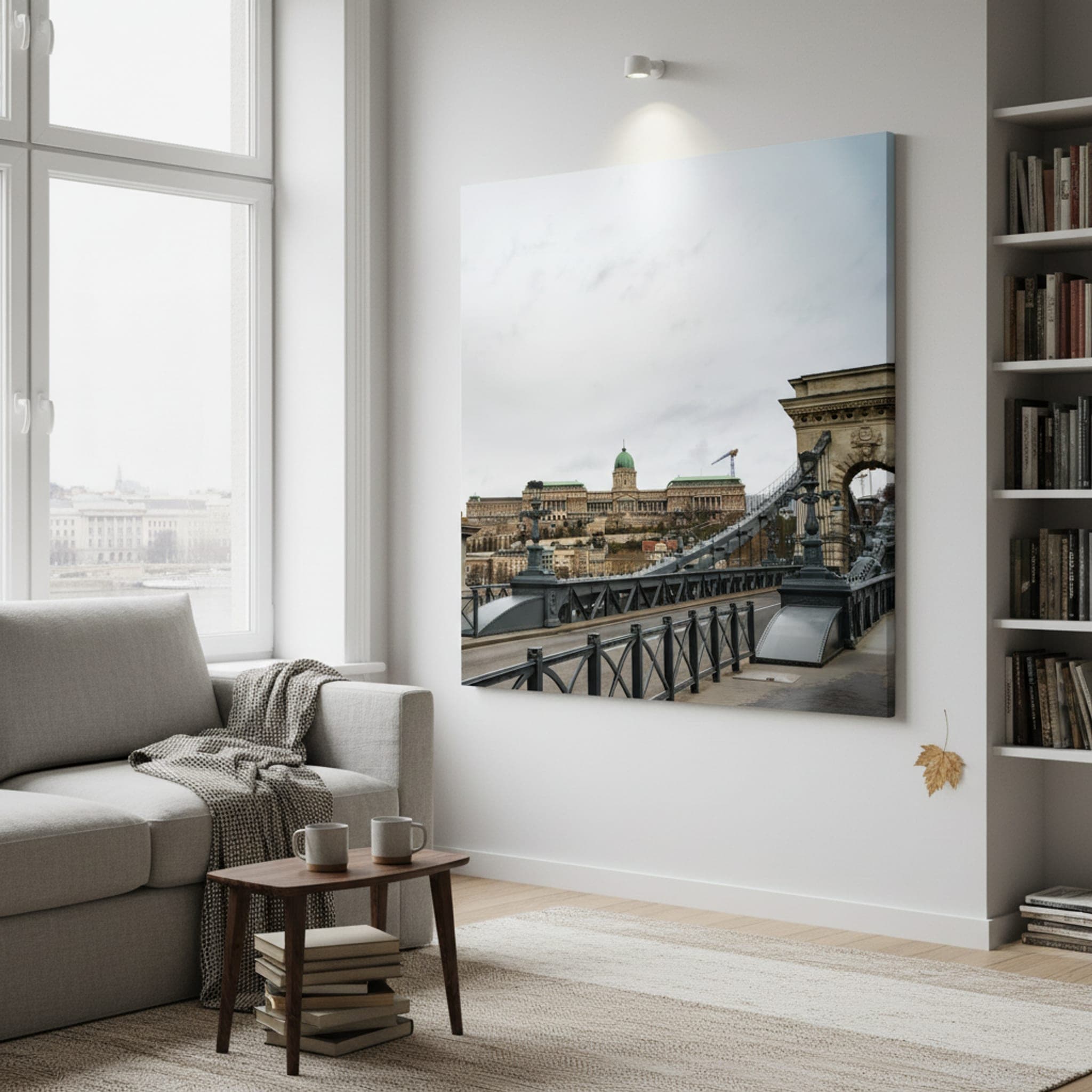 Budapest Lion's Watch shown as a canvas print in a styled interior, view 3 of 3