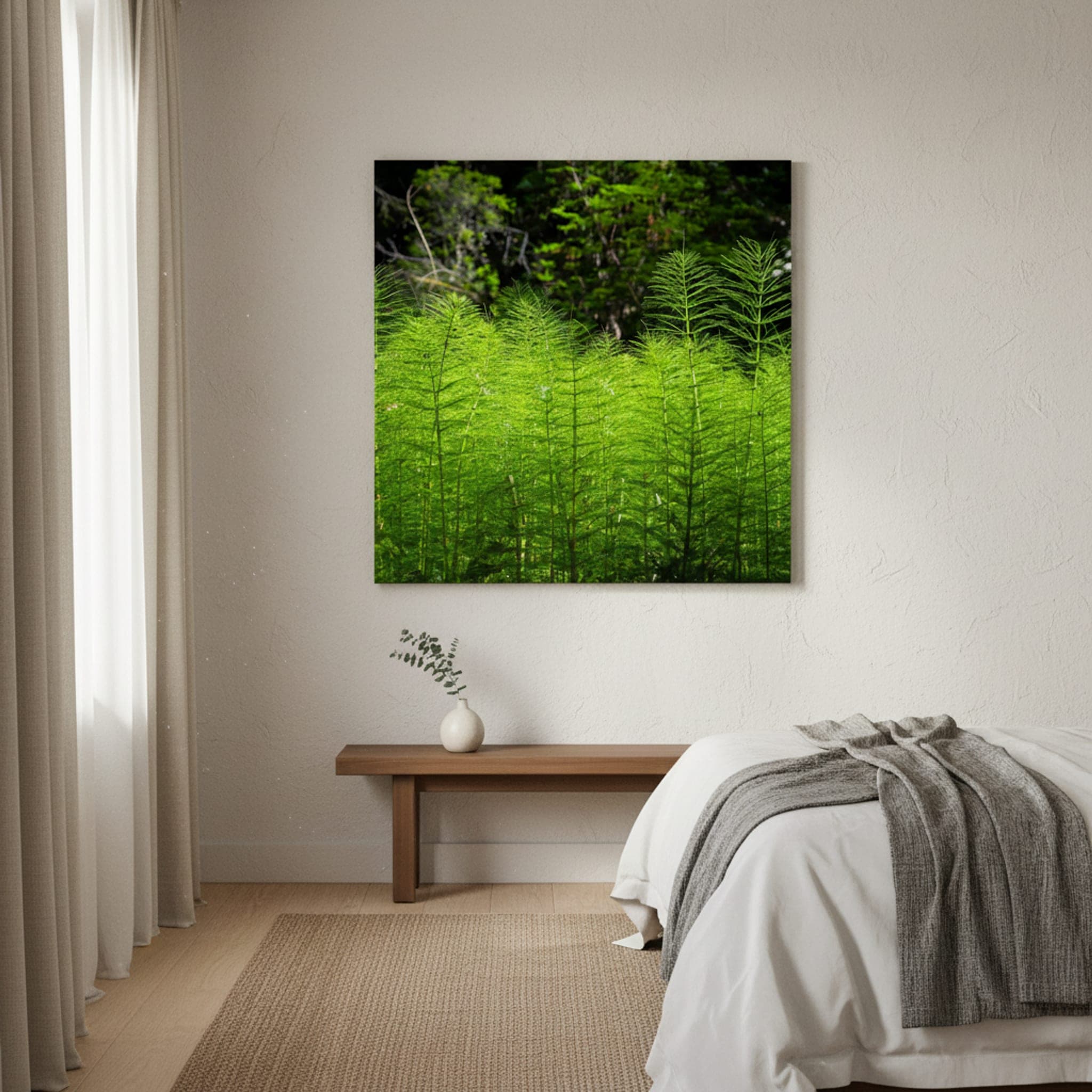 Emerald Forest Floor shown as a canvas print in a styled interior, view 3 of 3