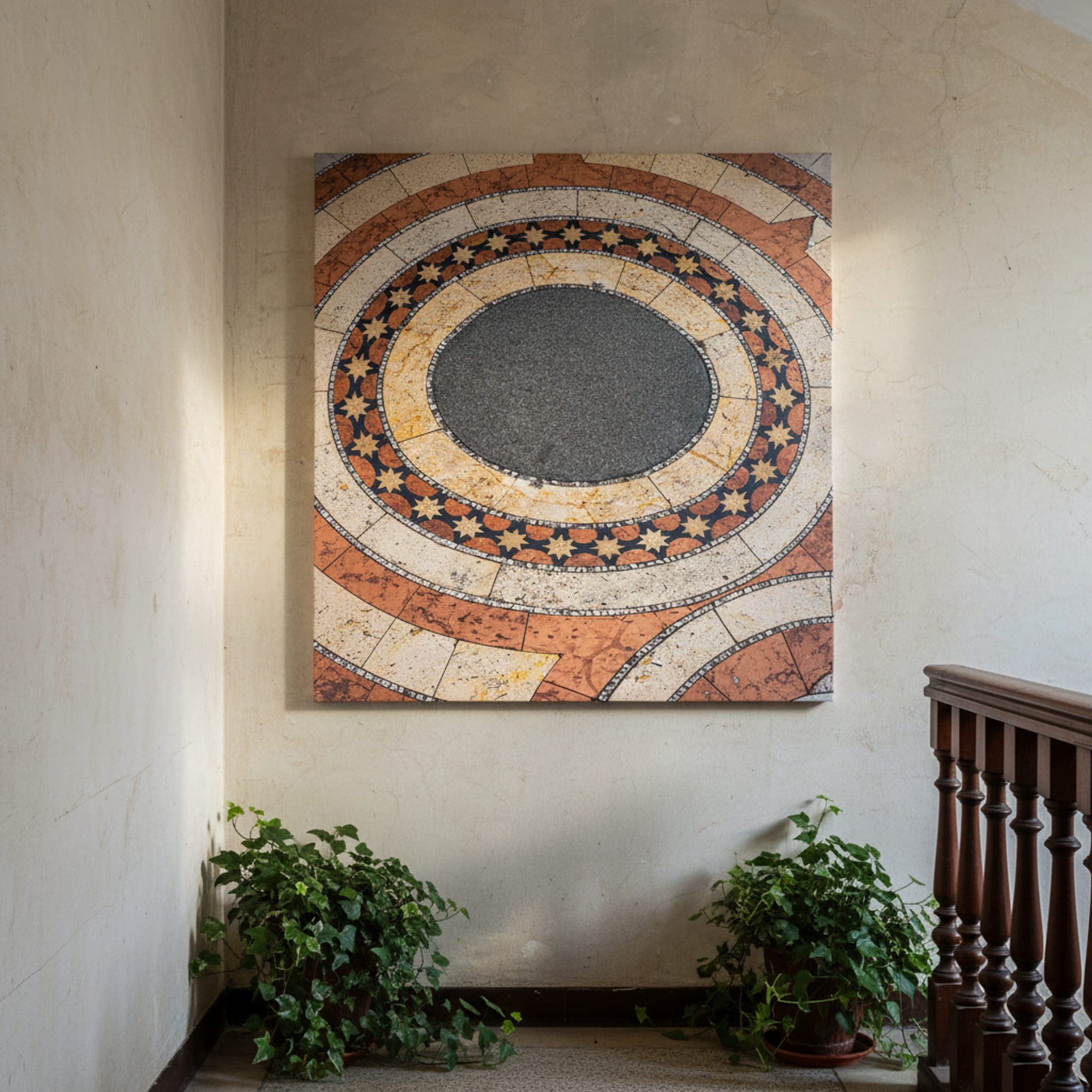Budapest Star Mosaic shown as a canvas print in a styled interior, view 1 of 3